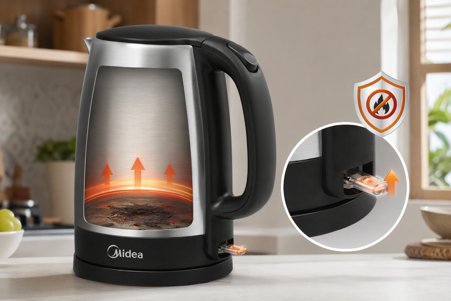 Boil-dry protection with automatic switch-off