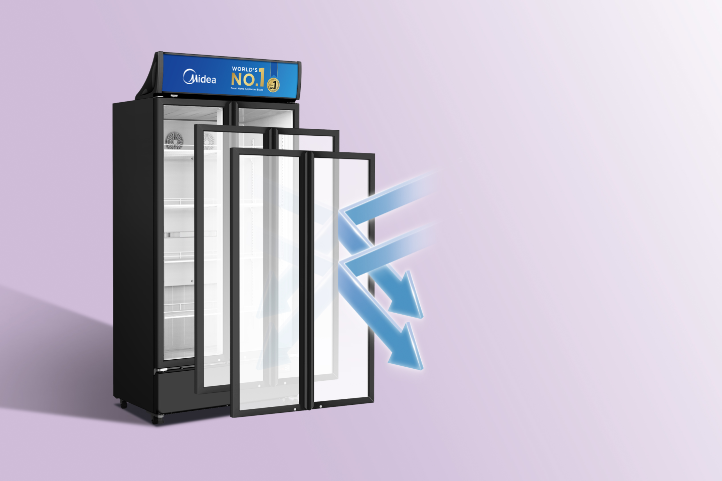 Double-Layer Tempered Glass Door