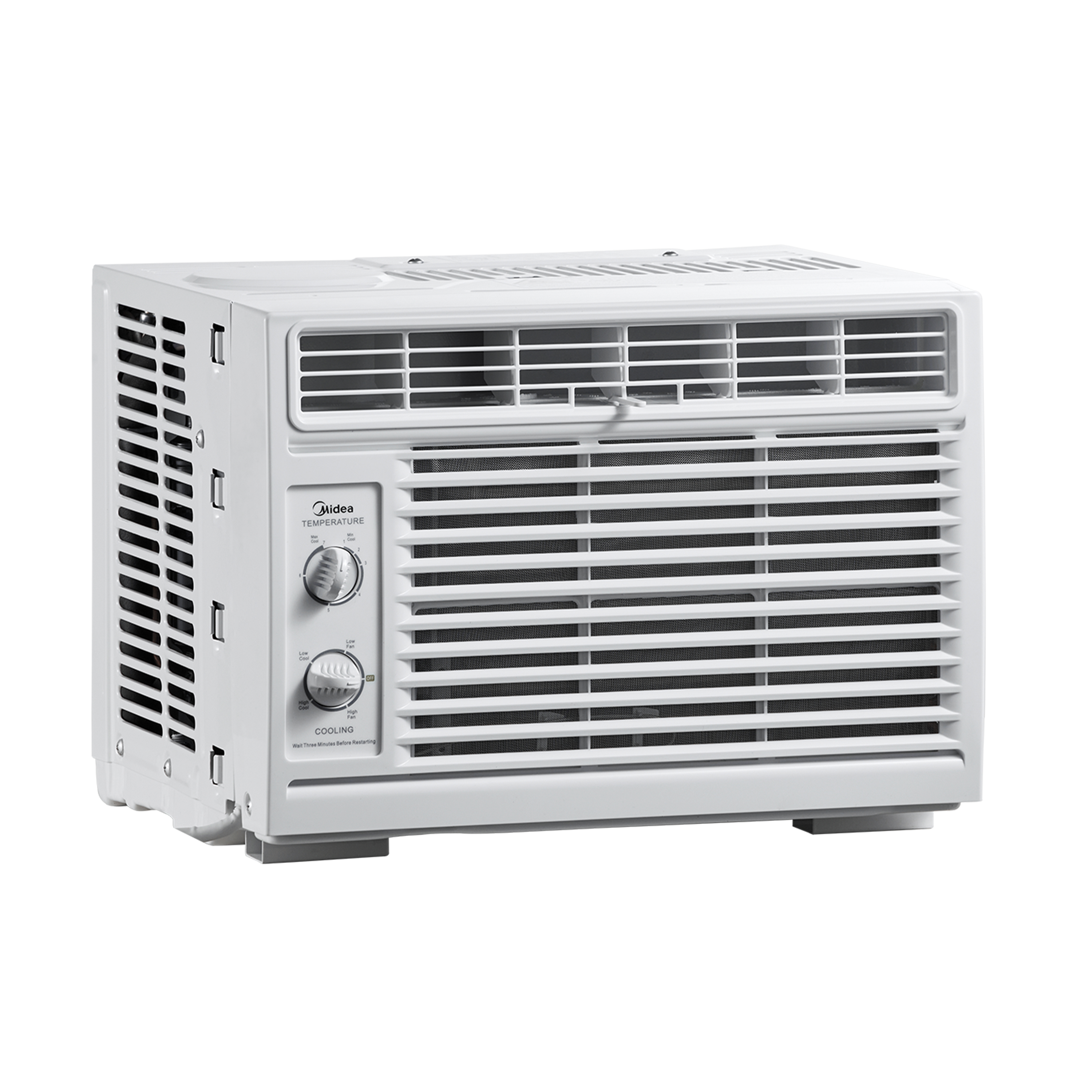 Midea Manual 0.6HP aircon side view, showcasing its simple and durable construction.