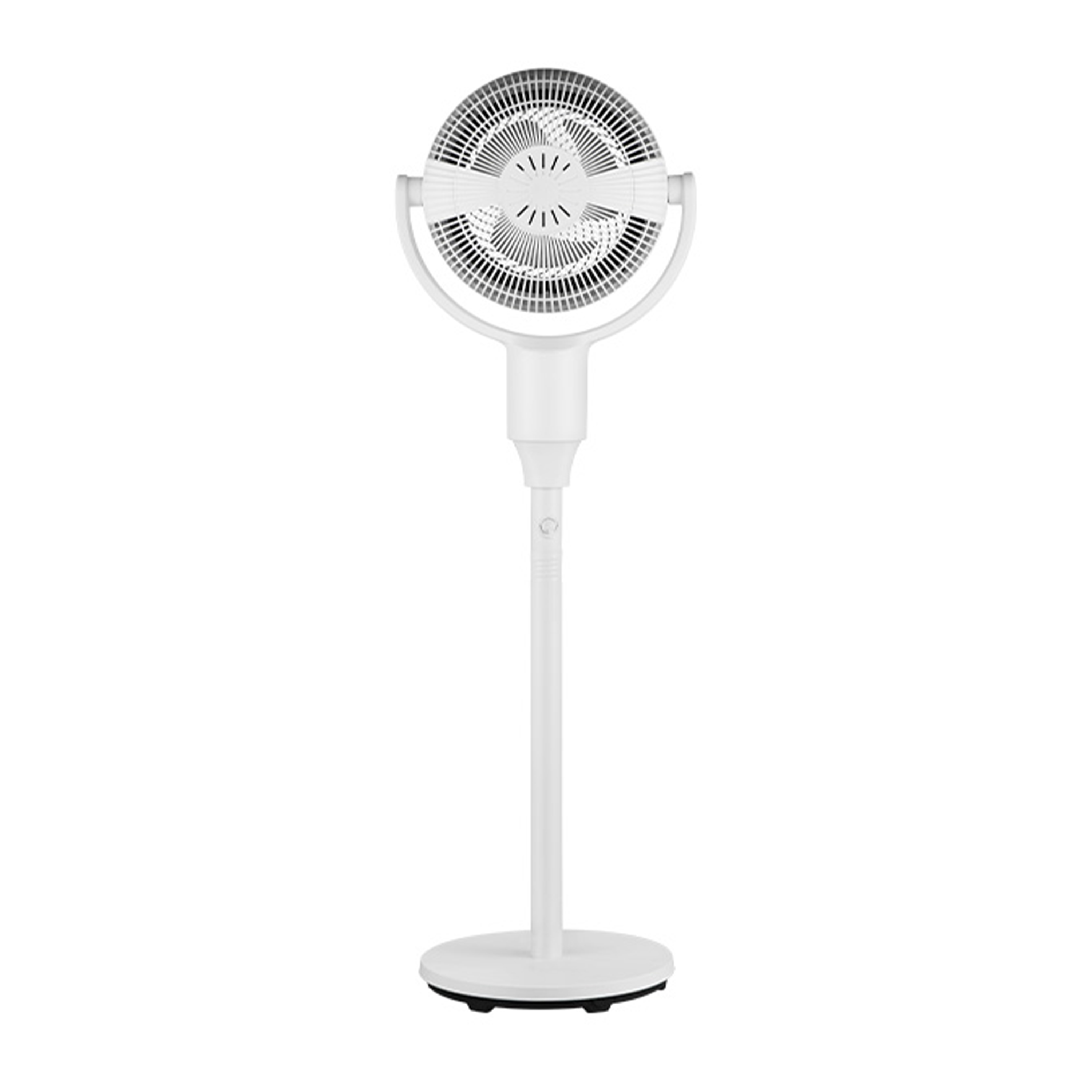 Midea Digital Air Circulator Fan, angled view, showing its powerful blades and streamlined shape