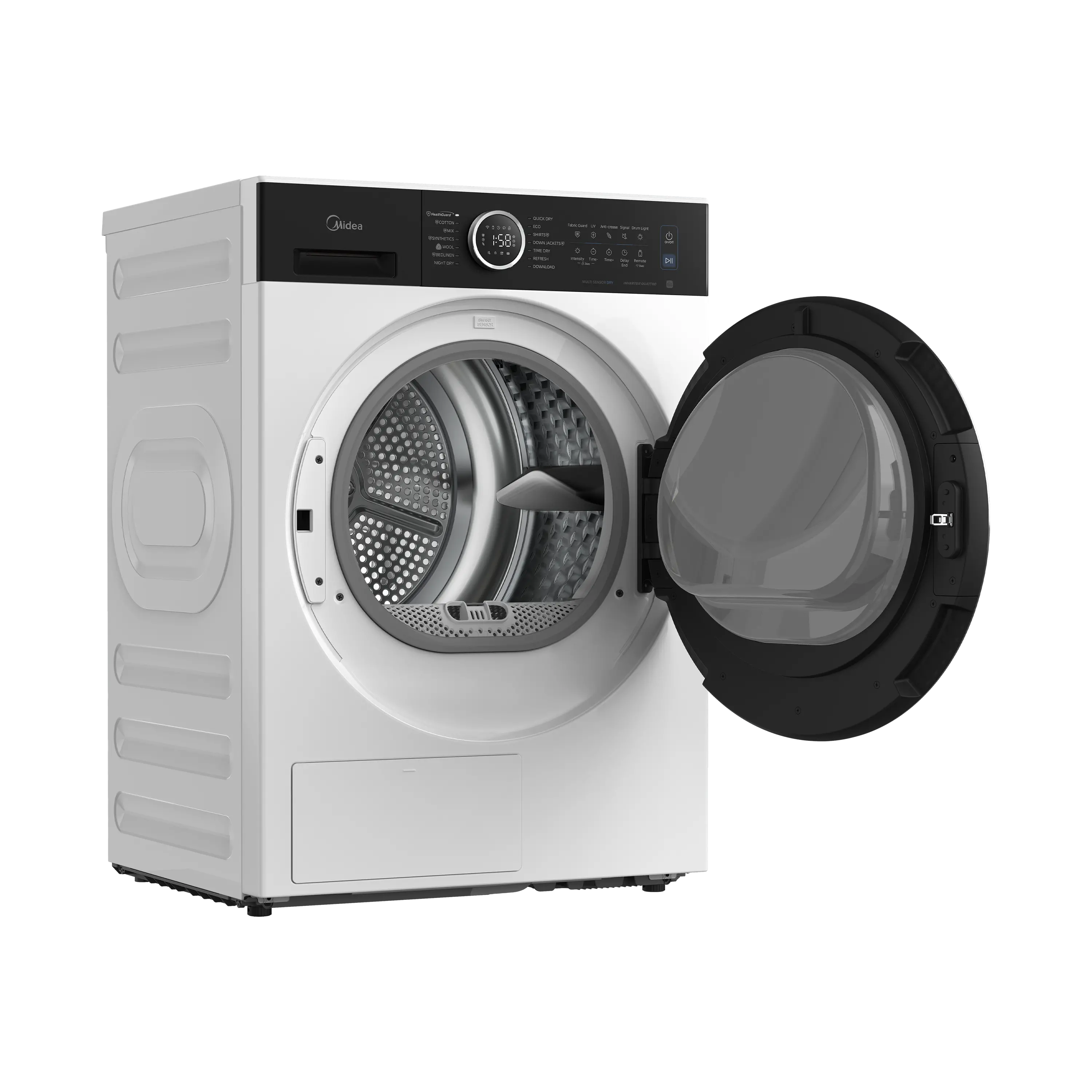 Midea-Laundry-Tumble-Dryer-Non-Series-Multiple-Product-Product-Image-MD205-Left-squint-open-the-door-1
