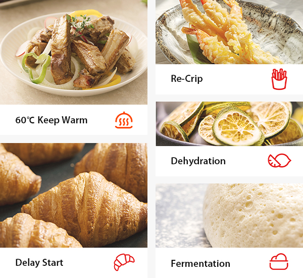 Packed with even more versatile functions in one appliance, cooking is hassle-free! It’s your all-round kitchen assistant! 