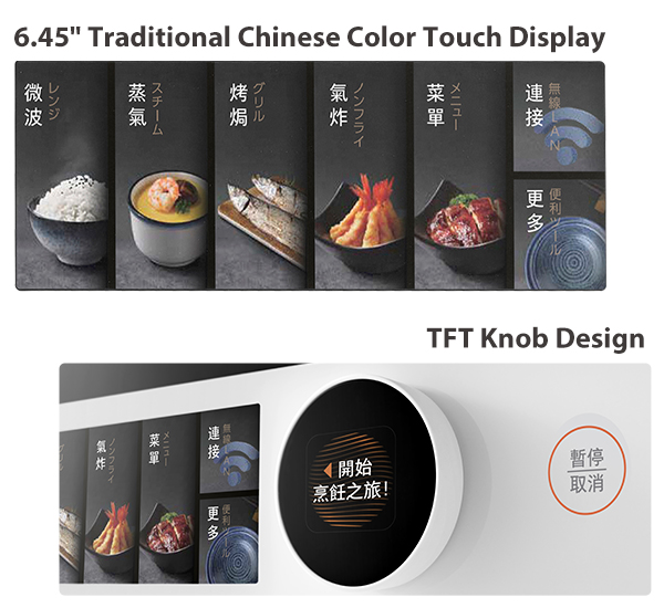6.45” Traditional Chinese Colored Touch Control Panel & Easy Read TFT Display Knob