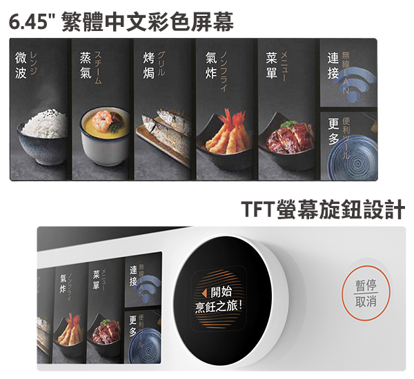 6.45"繁體中文彩色屏幕及 TFT螢幕旋鈕設計