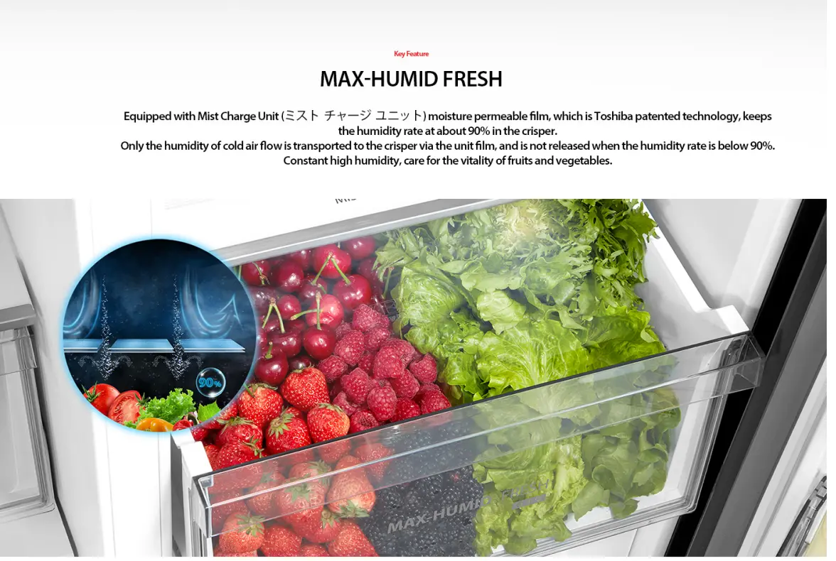 TOSHIBA 601L SIDE BY SIDE REFRIGERATOR