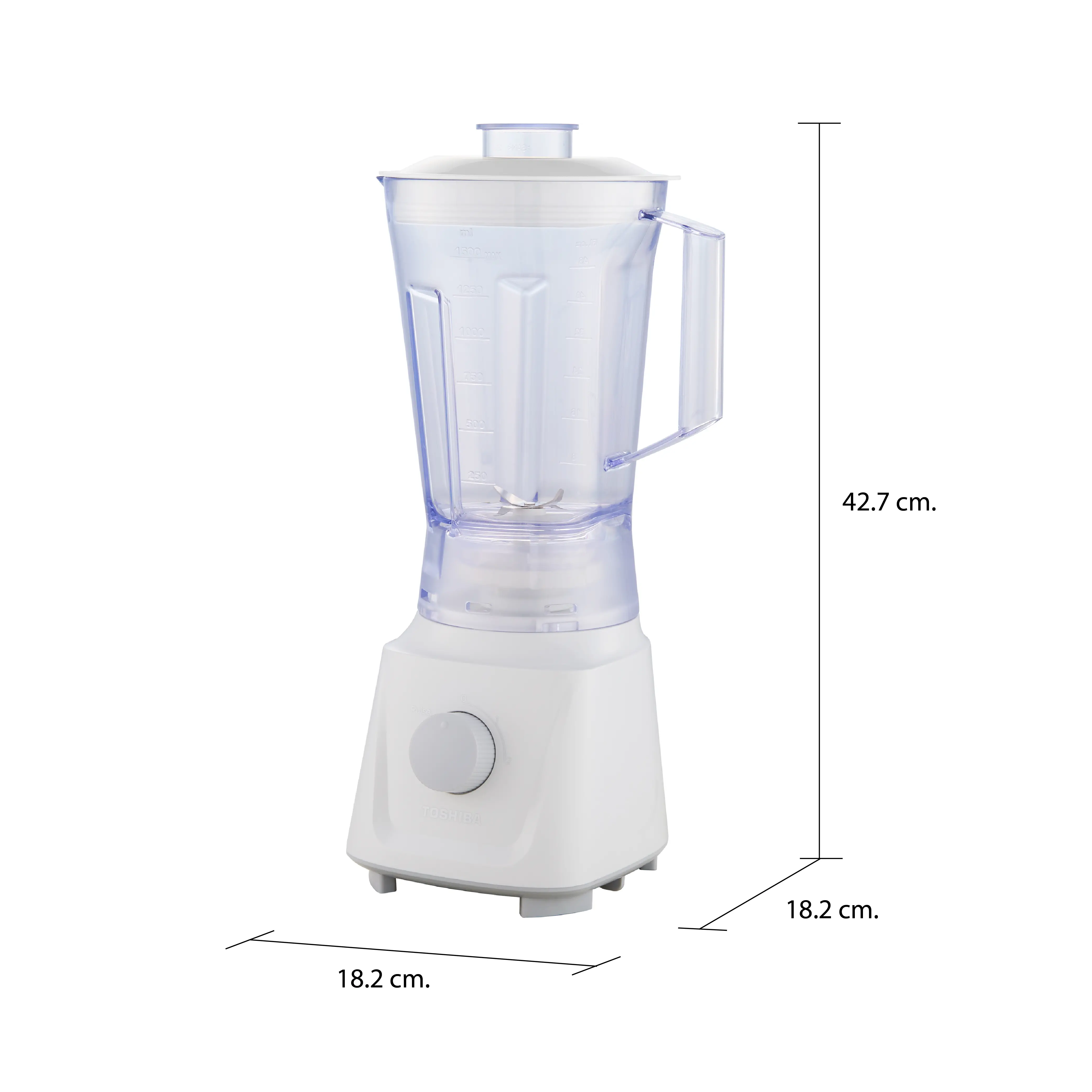 ขนาดและมิติ เครื่องปั่นอเนกประสงค์ 1.5 ลิตร โตชิบา รุ่น BL-T60