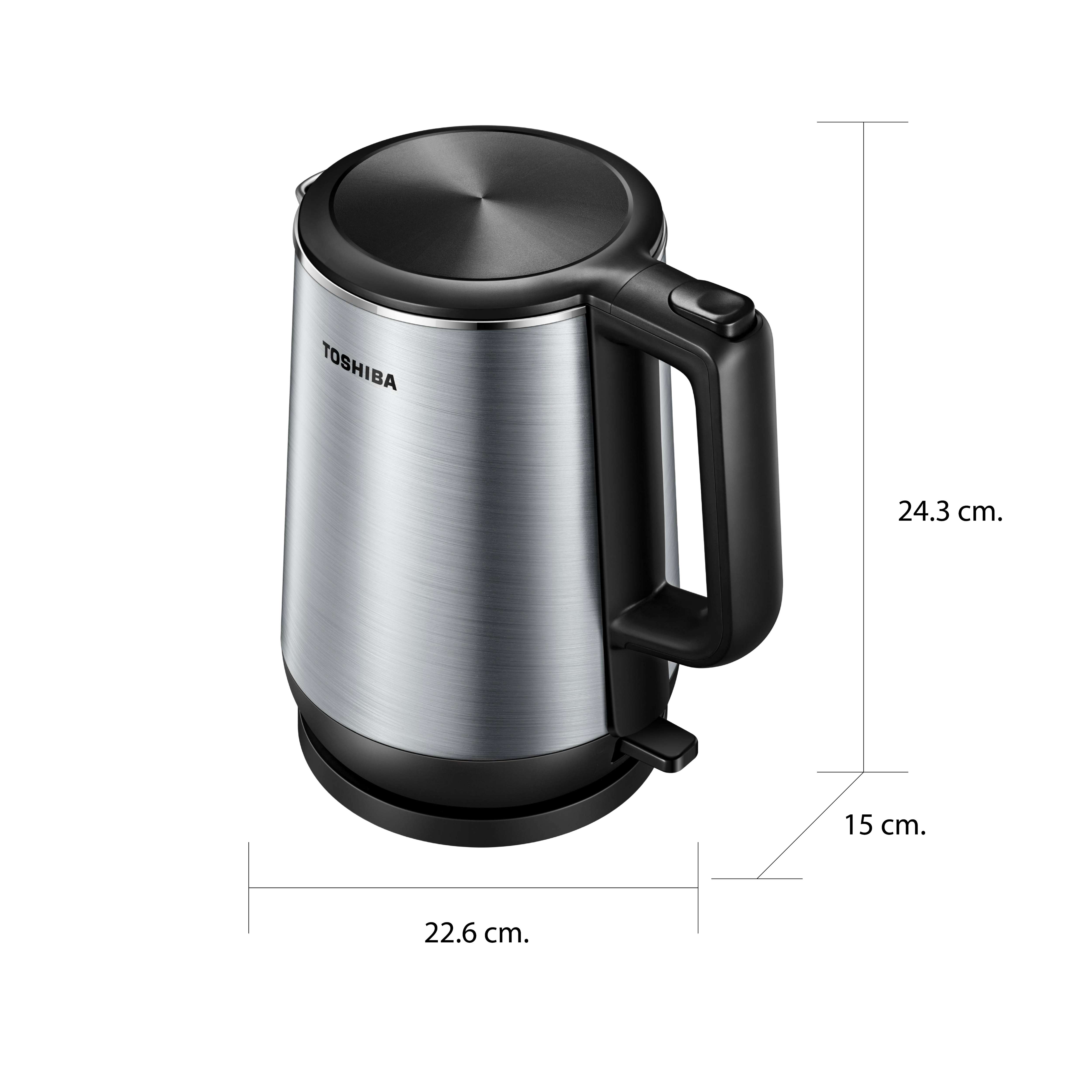 ขนาดและมิติ กาต้มน้ำ 1.7 ลิตร โตชิบา รุ่น KT-T17DR1