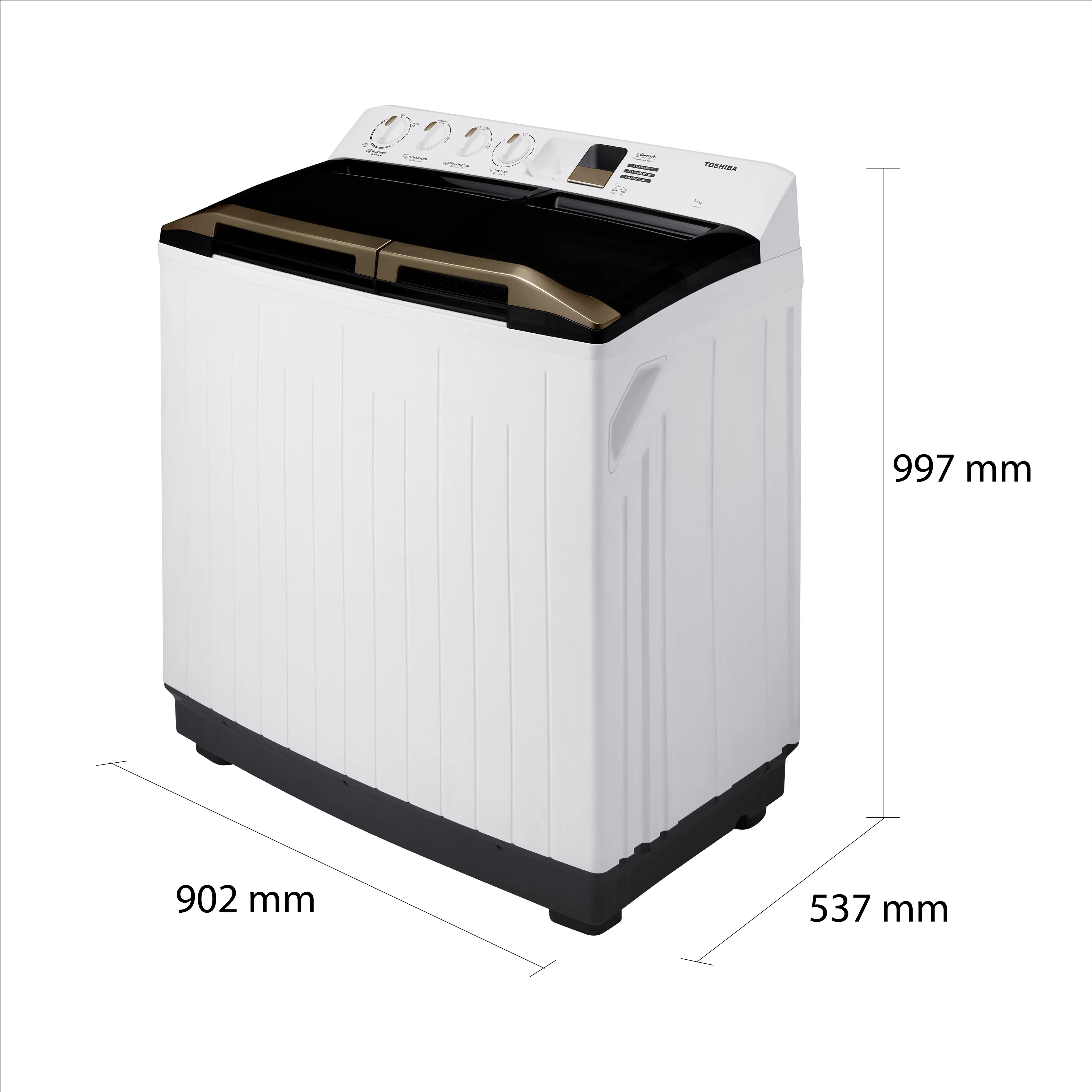 เครื่องซักผ้า 2 ถัง 13 กก. โตชิบา รุ่น VH-H140WT ภาพที่ 5