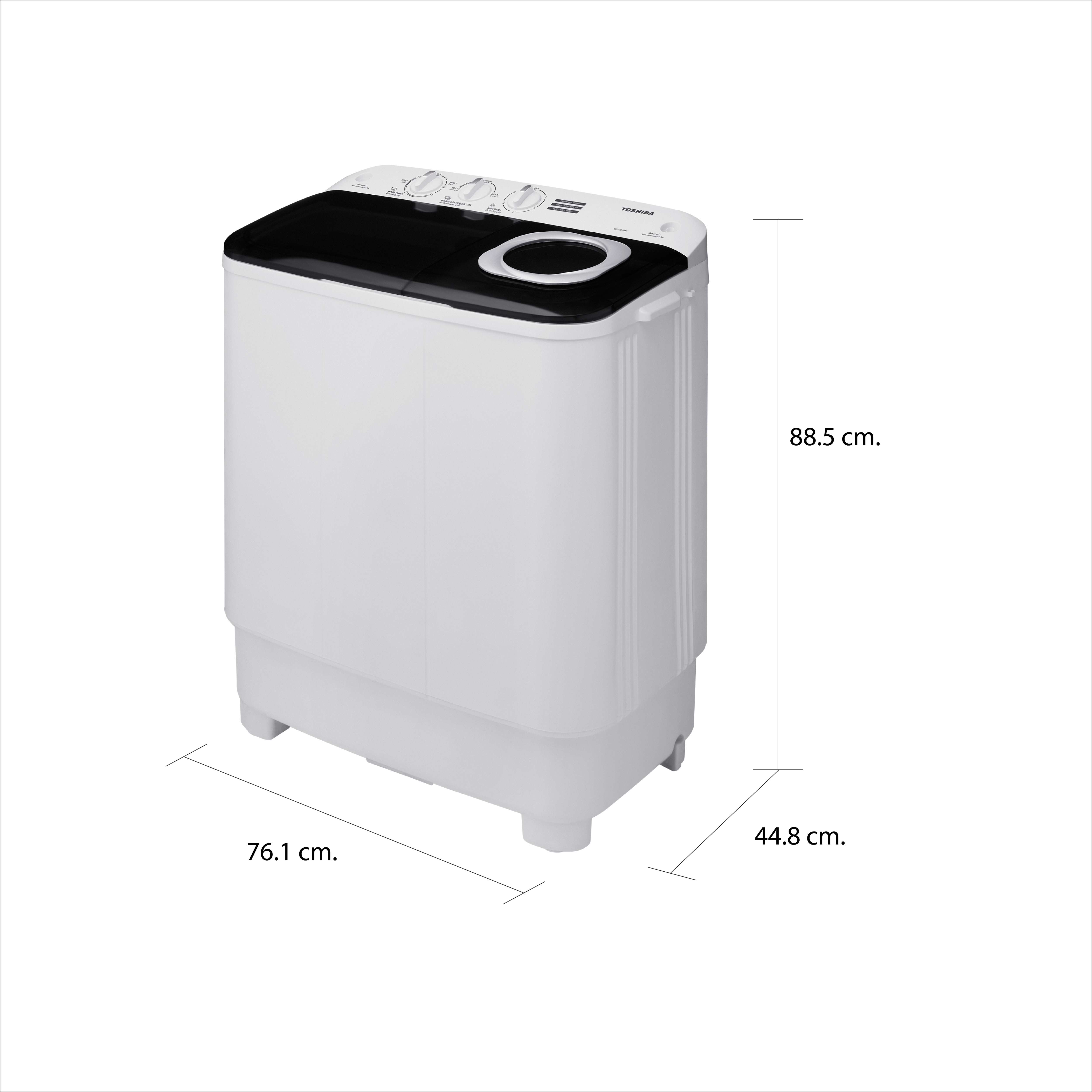 ขนาดและมิติ เครื่องซักผ้า 2 ถัง 7.5 กก. โตชิบา รุ่น VH-H85MT