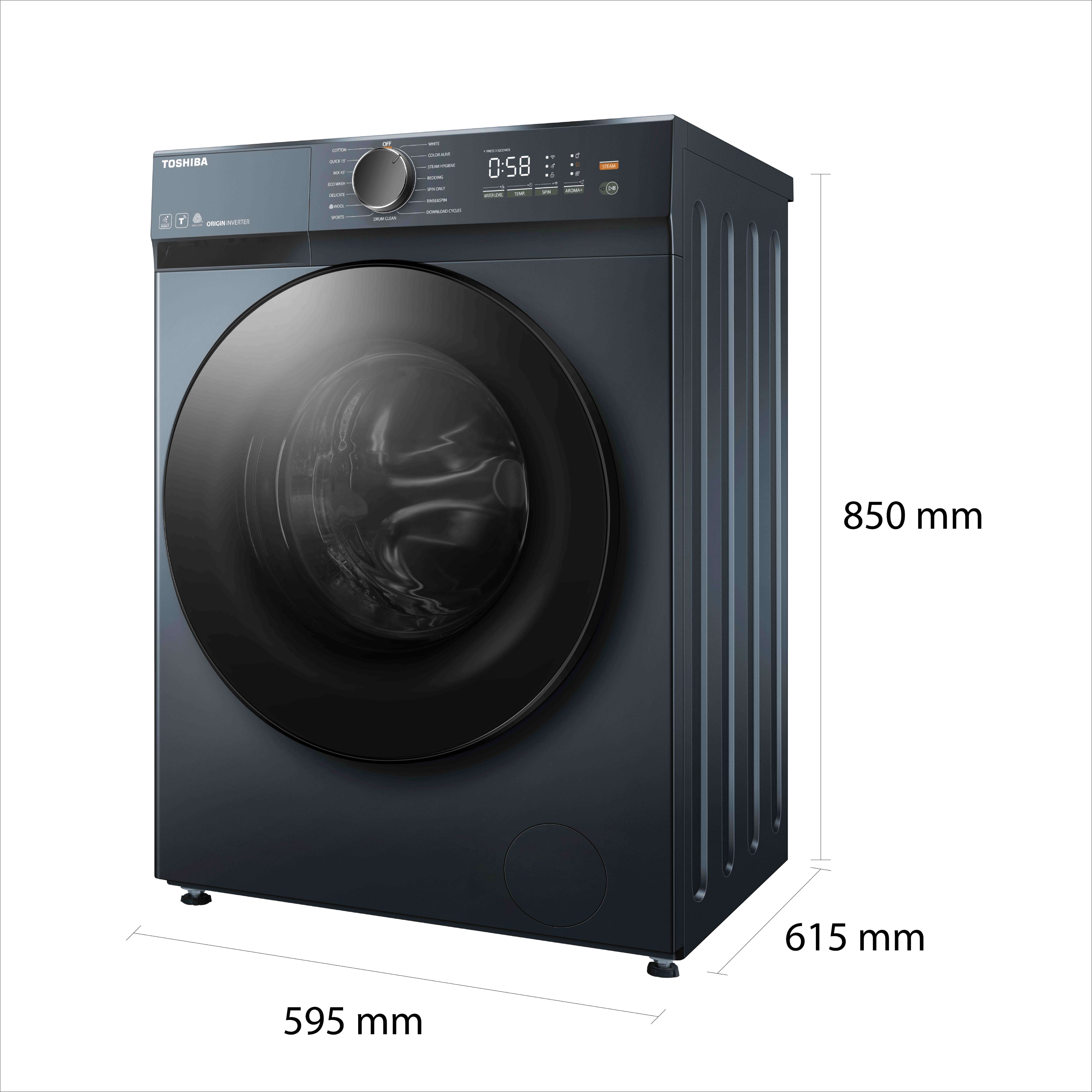 เครื่องซักผ้าฝาหน้า 9.5 กก. โตชิบา รุ่น TW-T21BU105UWT(MG)
