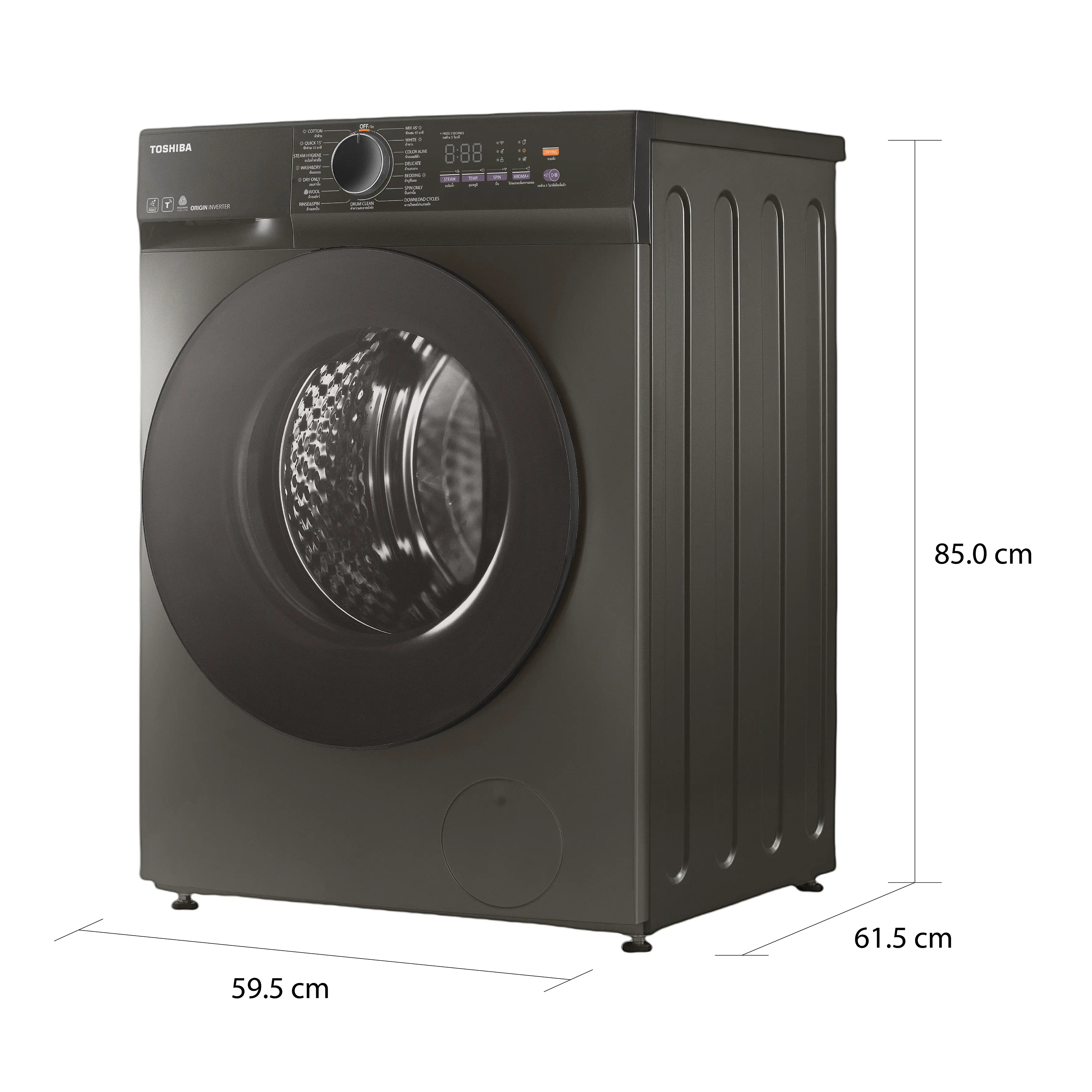 เครื่องซักผ้าฝาหน้า 10.5 กก. โตชิบา รุ่น TW-T21BU115UWT(HH)