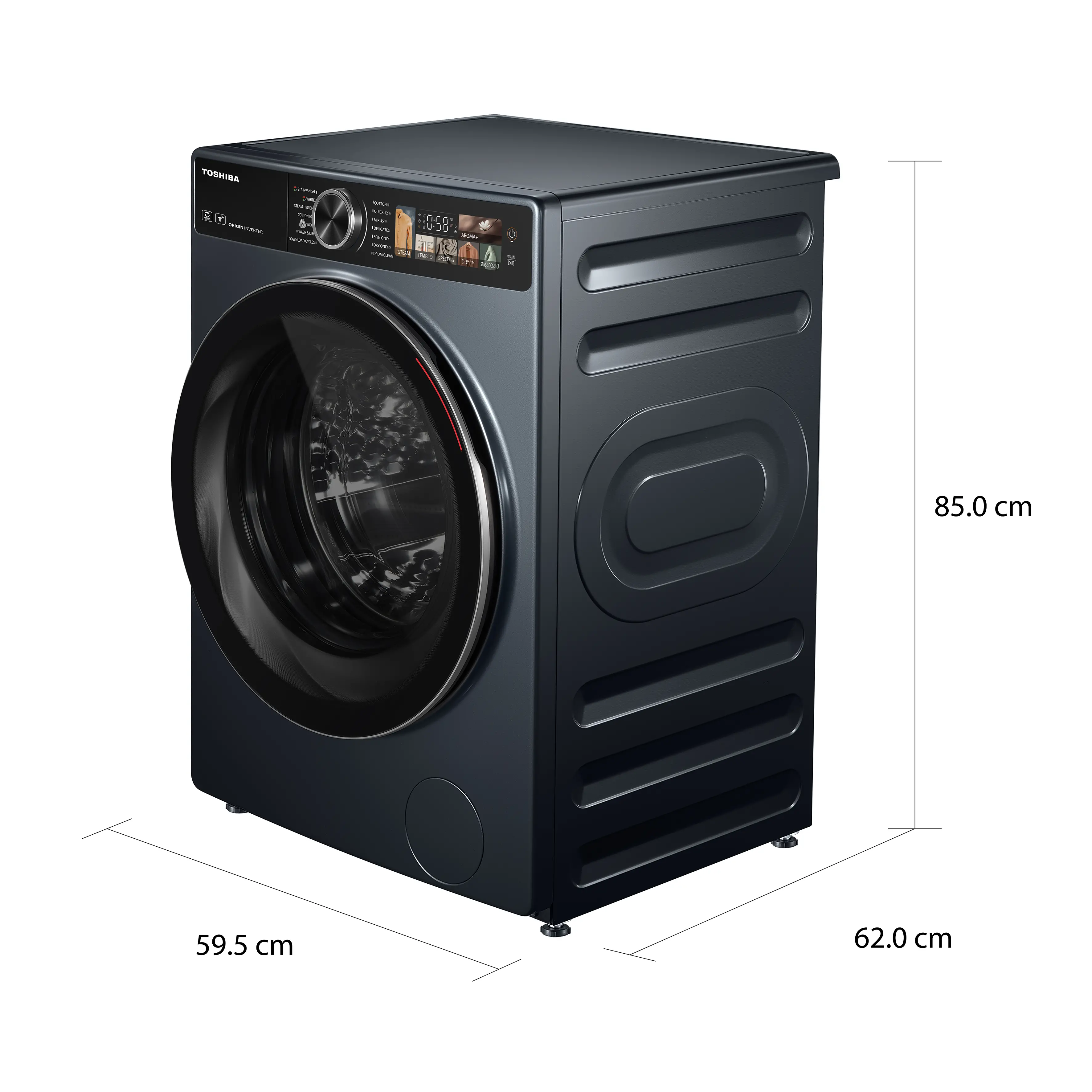 เครื่องซัก-อบผ้าฝาหน้า 13/8 กก. โตชิบา รุ่น TWD-T25BZP140MWT(MG)