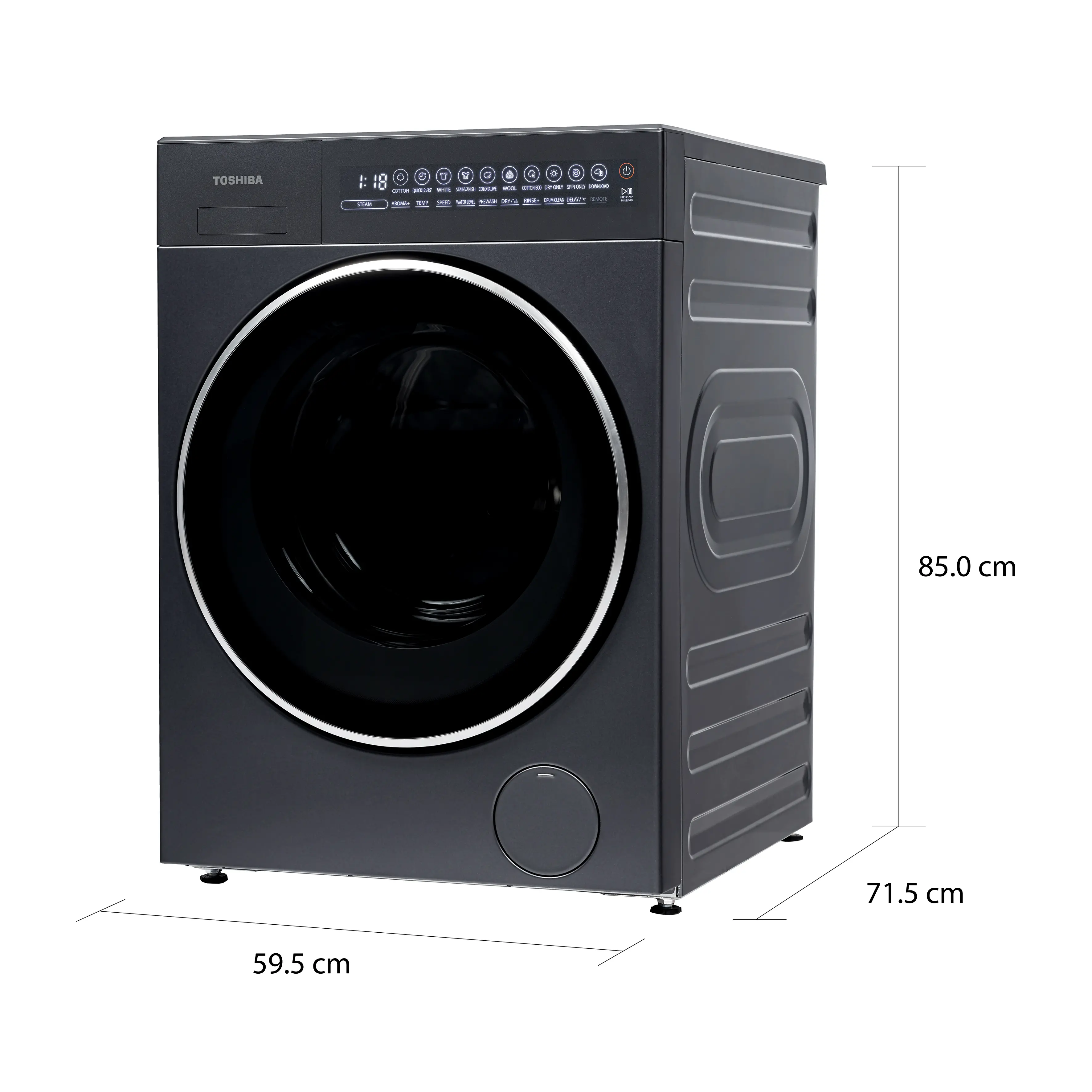 เครื่องซัก-อบผ้าฝาหน้า 15/9 กก. โตชิบา รุ่น TWD-T35BP160MWT(MG)