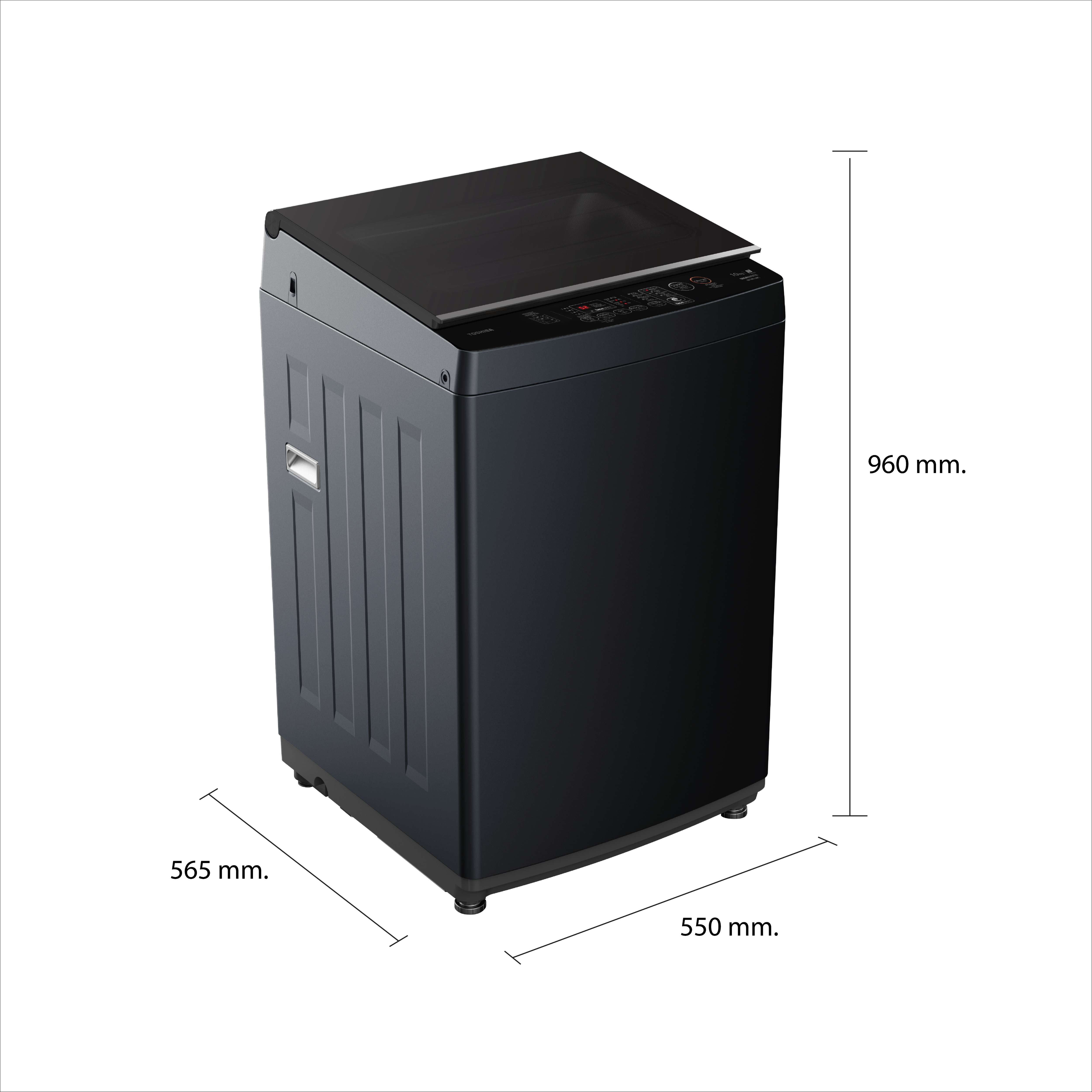 ขนาดและมิติ เครื่องซักผ้าฝาบน 10 กก. โตชิบา รุ่น AW-M1100PT(MK)