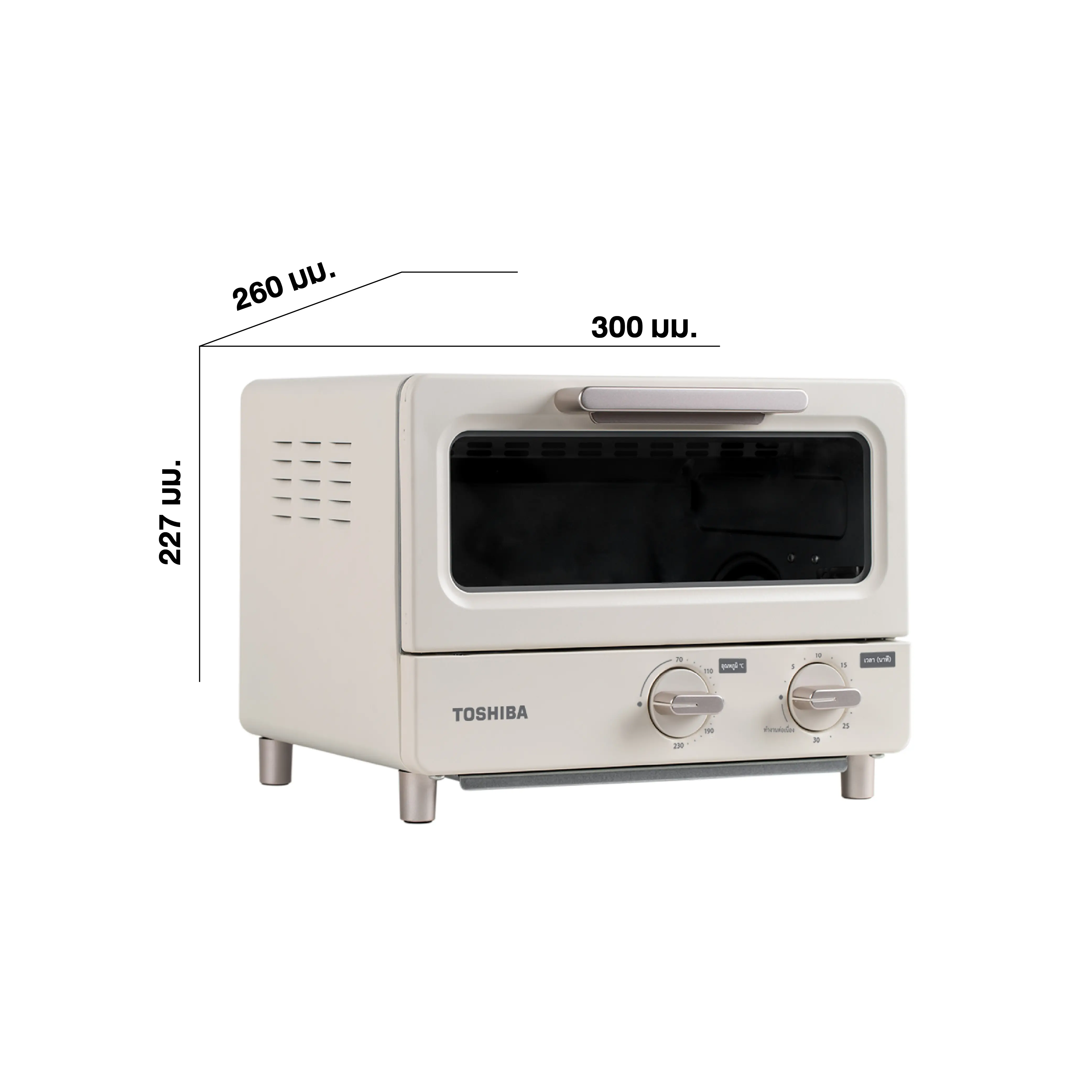 ขนาดและมิติ เตาอบ ระบบธรรมดา 10 ลิตร โตชิบา รุ่น ET-TD7080(IV)