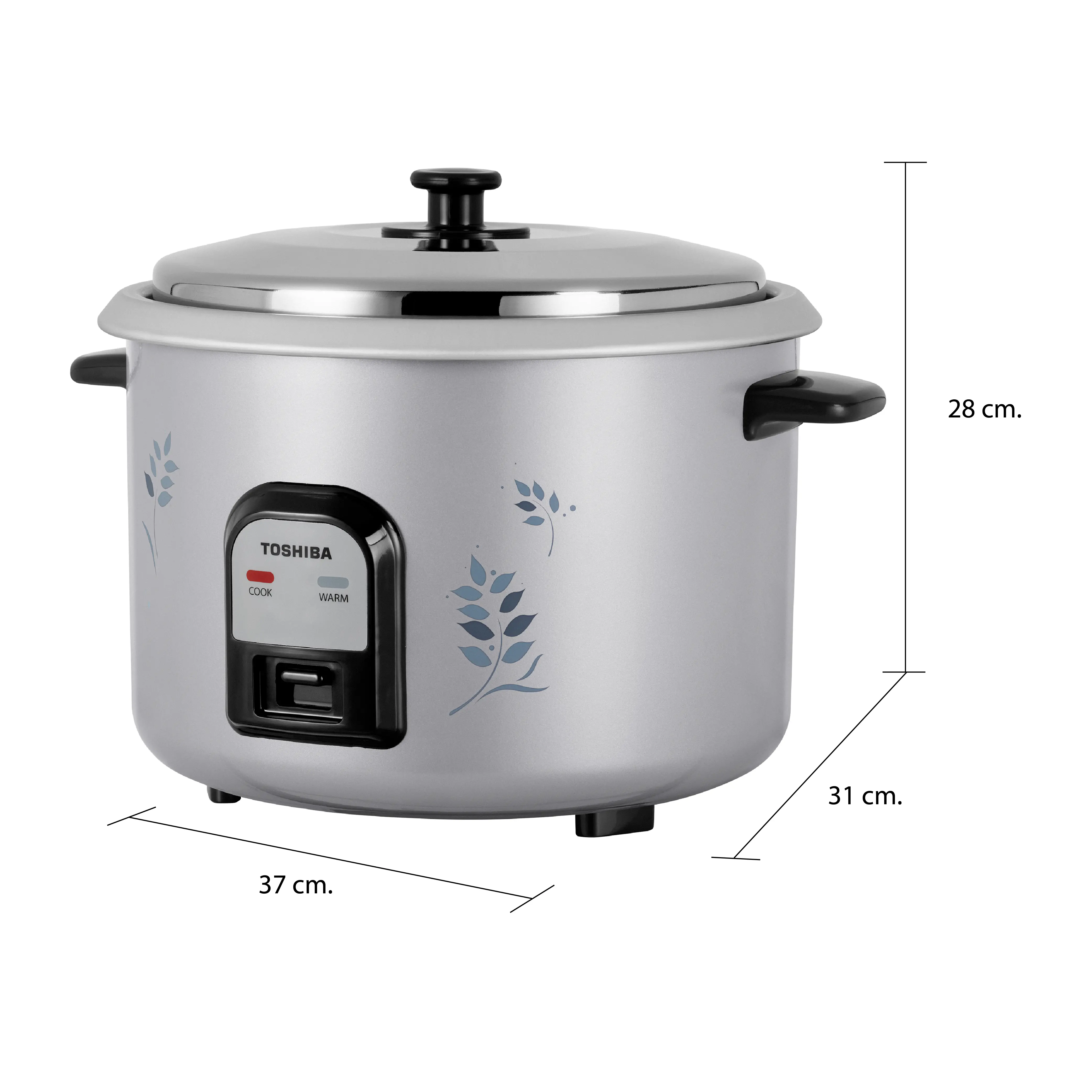 ขนาดและมิติ หม้อหุงข้าว ระบบธรรมดา 2.8 ลิตร โตชิบา รุ่น RC-T28CE