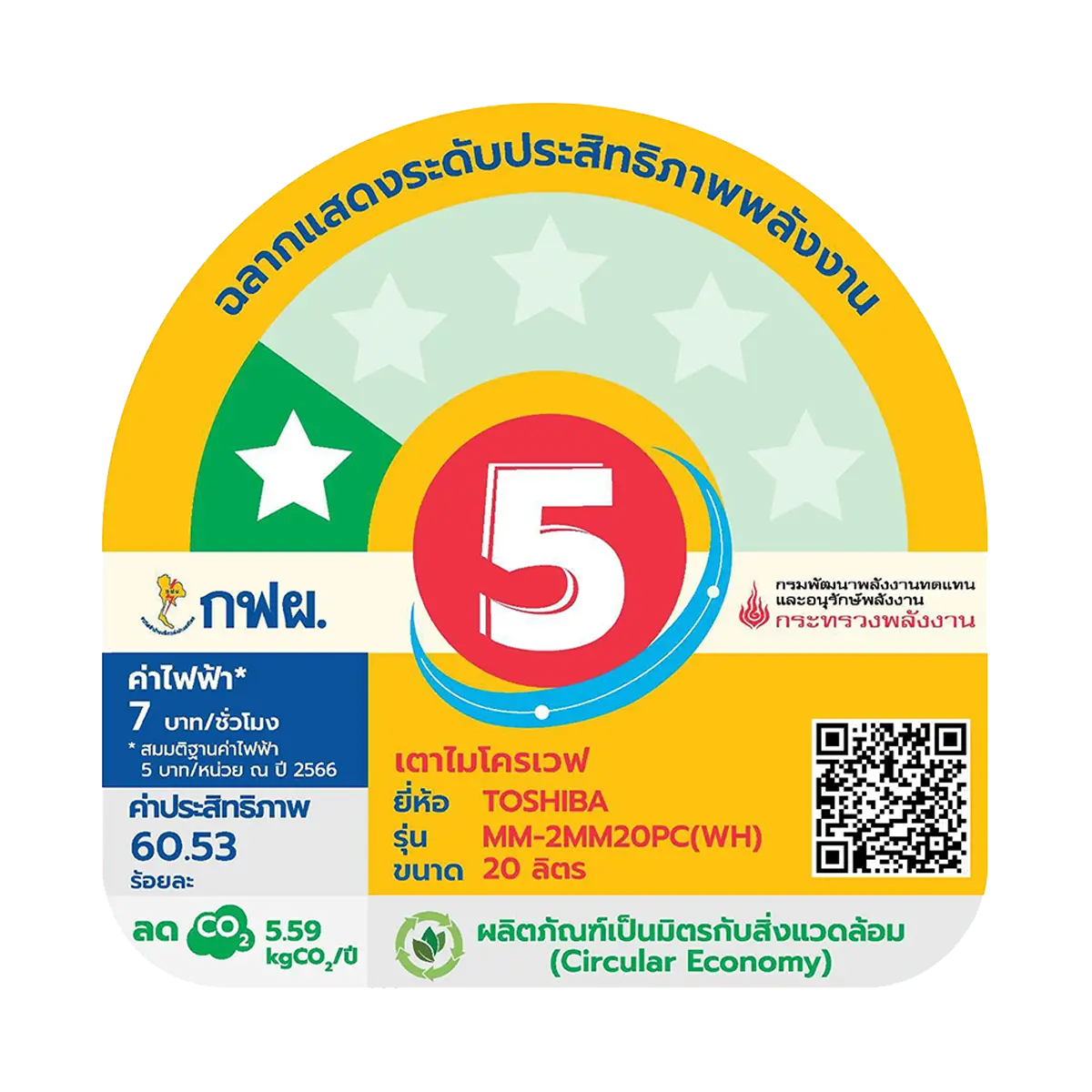 ไมโครเวฟ ระบบธรรมดา 20 ลิตร โตชิบา รุ่น MM-2MM20PC(WH) ภาพที่ 4