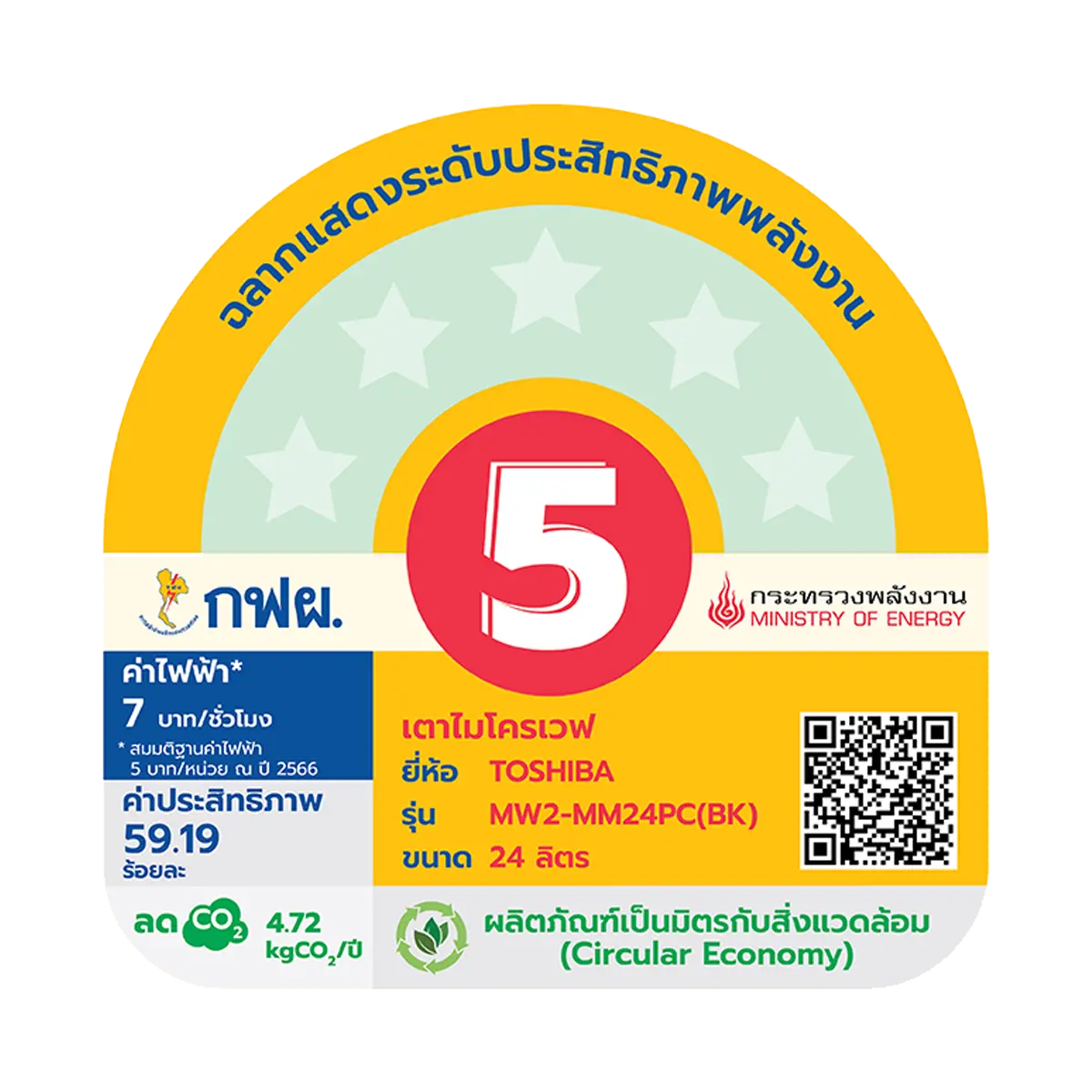 ไมโครเวฟ ระบบธรรมดา 24 ลิตร โตชิบา รุ่น MW2-MM24PC(BK) ภาพที่ 6