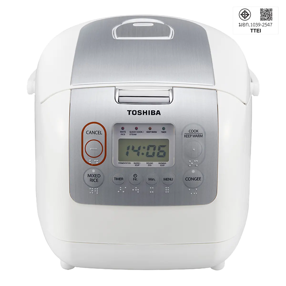 หม้อหุงข้าว ระบบดิจิตอล 1.0 ลิตร โตชิบา รุ่น RC-10NMF(WT)