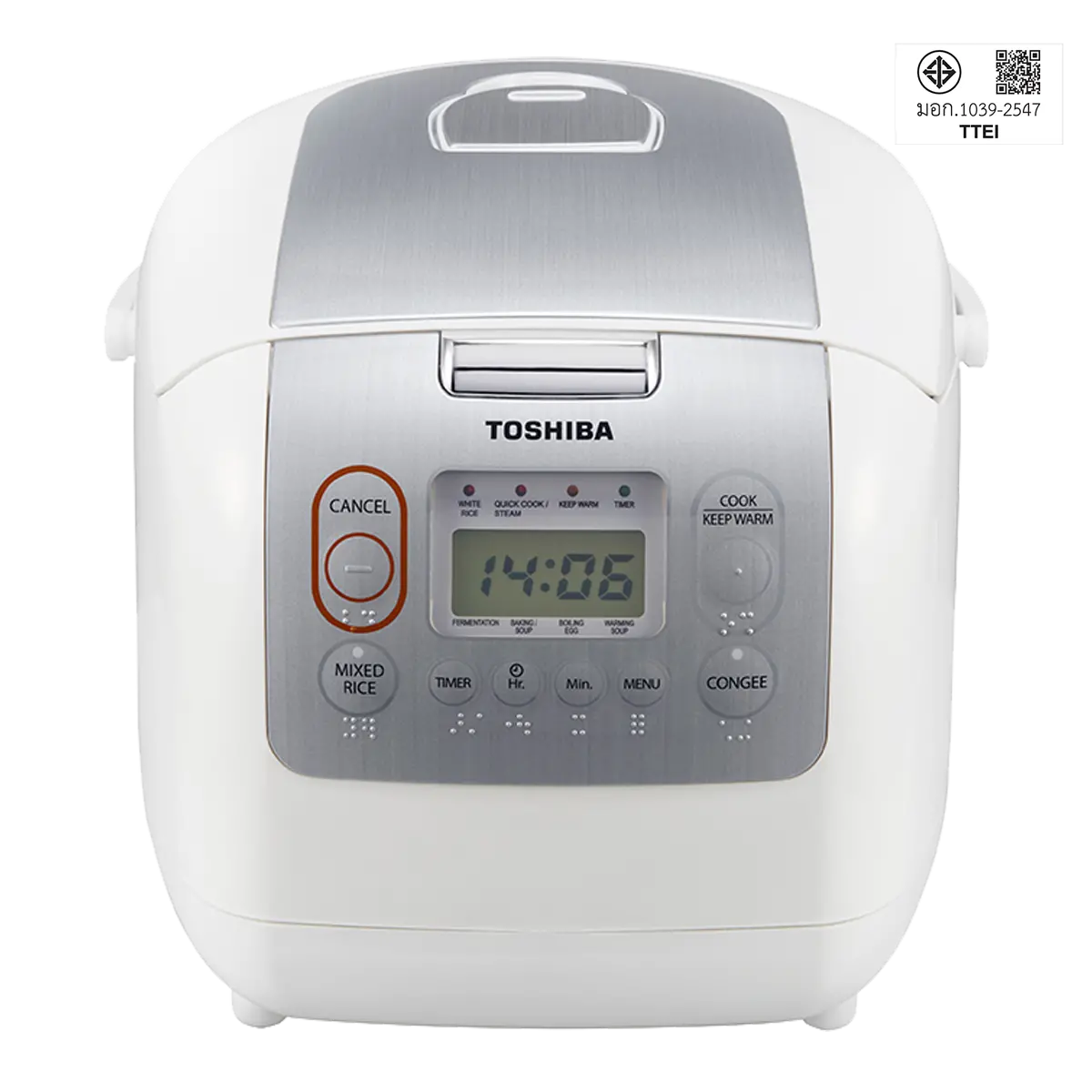 หม้อหุงข้าว ระบบดิจิตอล 1.8 ลิตร โตชิบา รุ่น RC-18NMF(WT)A