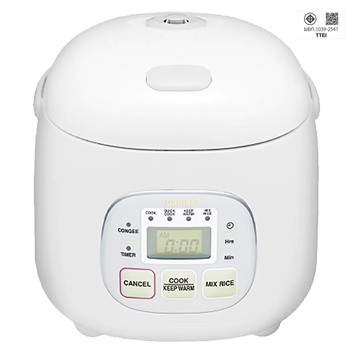 หม้อหุงข้าว ระบบดิจิตอล 0.5 ลิตร โตชิบา รุ่น RC-5MM(WT)A