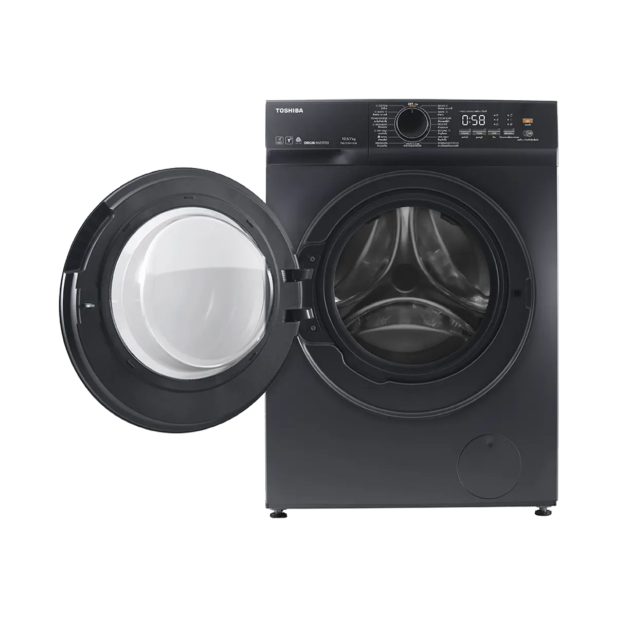 เครื่องซัก-อบผ้าฝาหน้า 10.5/7 กก. โตชิบา รุ่น TWD-T21BU115UWT(MG) ภาพที่ 5