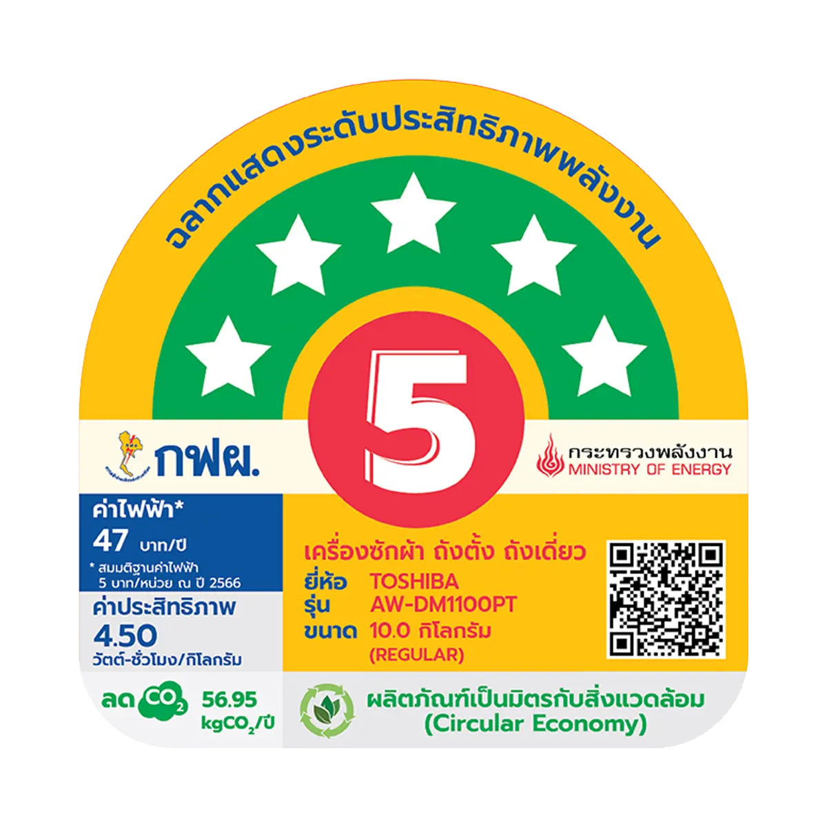 เครื่องซักผ้าฝาบน 10 กก. โตชิบา รุ่น AW-DM1100PT(MK) ภาพที่ 8