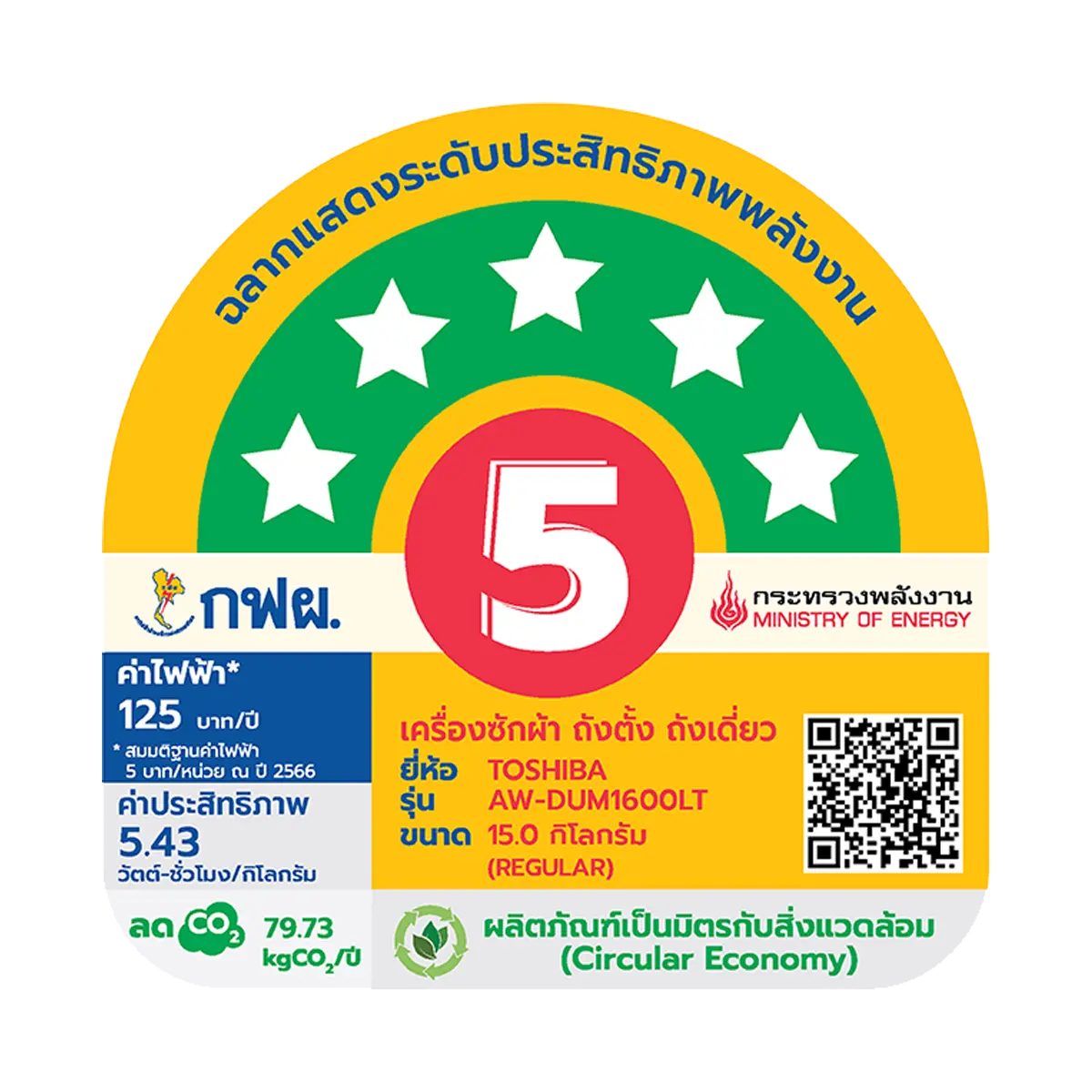 เครื่องซักผ้าฝาบน 15 กก. โตชิบา รุ่น AW-DUM1600LT(HH) ภาพที่ 7