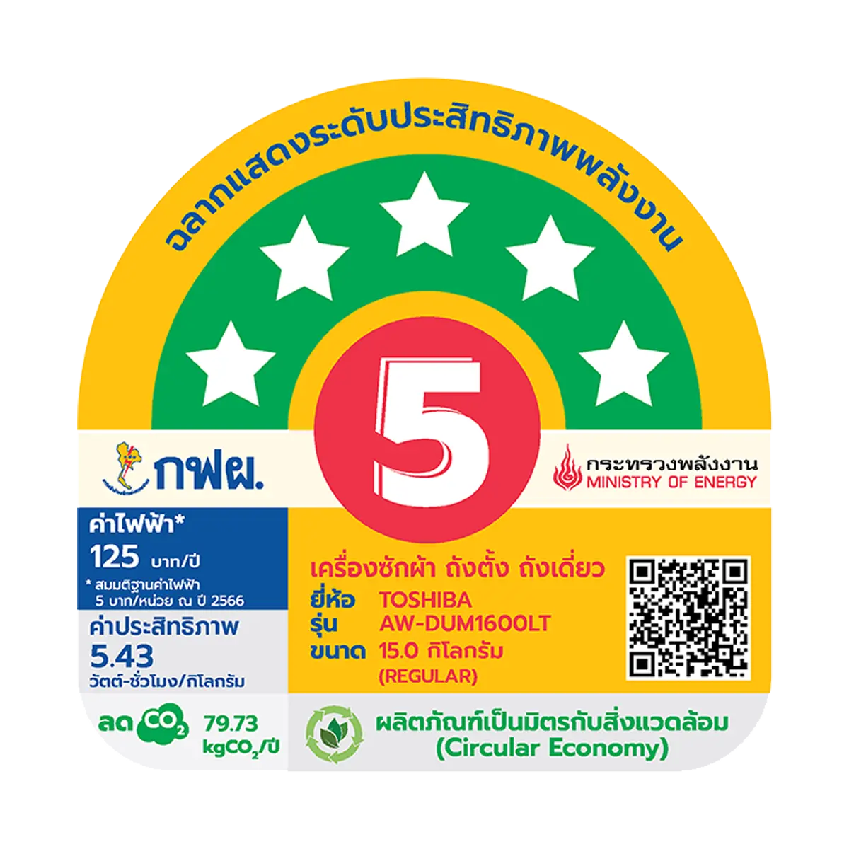 เครื่องซักผ้าฝาบน 15 กก. โตชิบา รุ่น AW-DUM1600LT(SG) PCR ภาพที่ 7