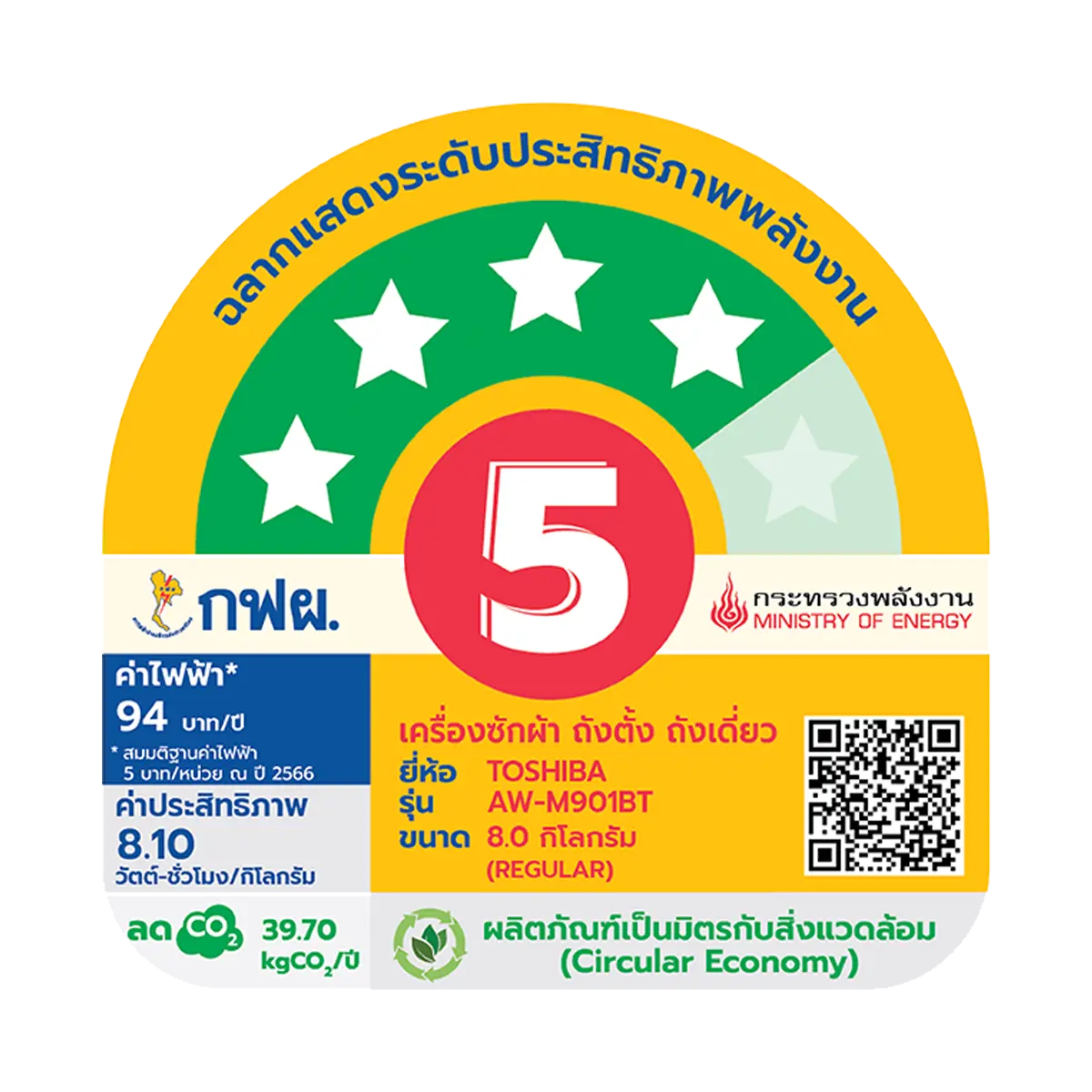 เครื่องซักผ้าฝาบน 8 กก. โตชิบา รุ่น AW-M901BT(WW) ภาพที่ 7