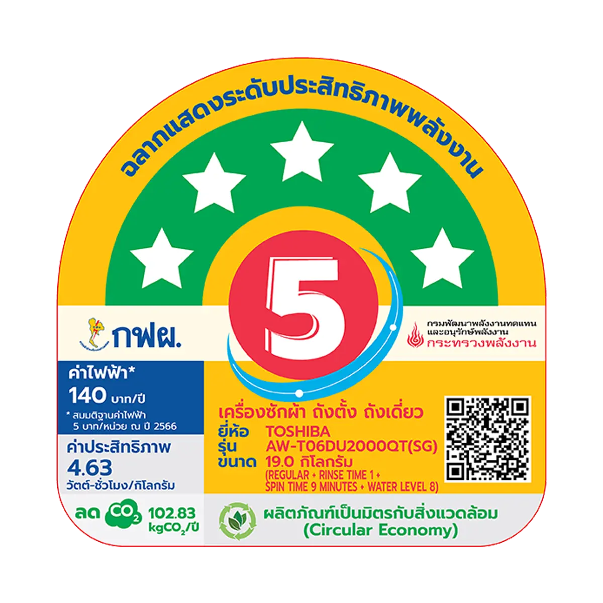 เครื่องซักผ้าฝาบน 19 กก. โตชิบา รุ่น AW-T06DU2000QT(SG) ภาพที่ 6