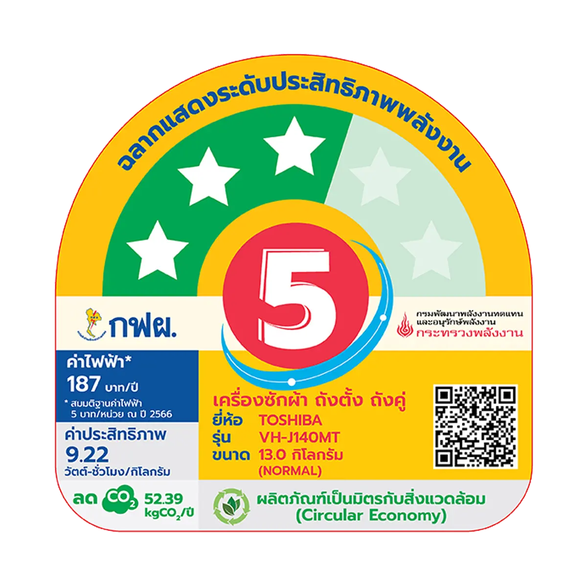 เครื่องซักผ้า 2 ถัง 13 กก. โตชิบา รุ่น VH-J140MT ภาพที่ 7