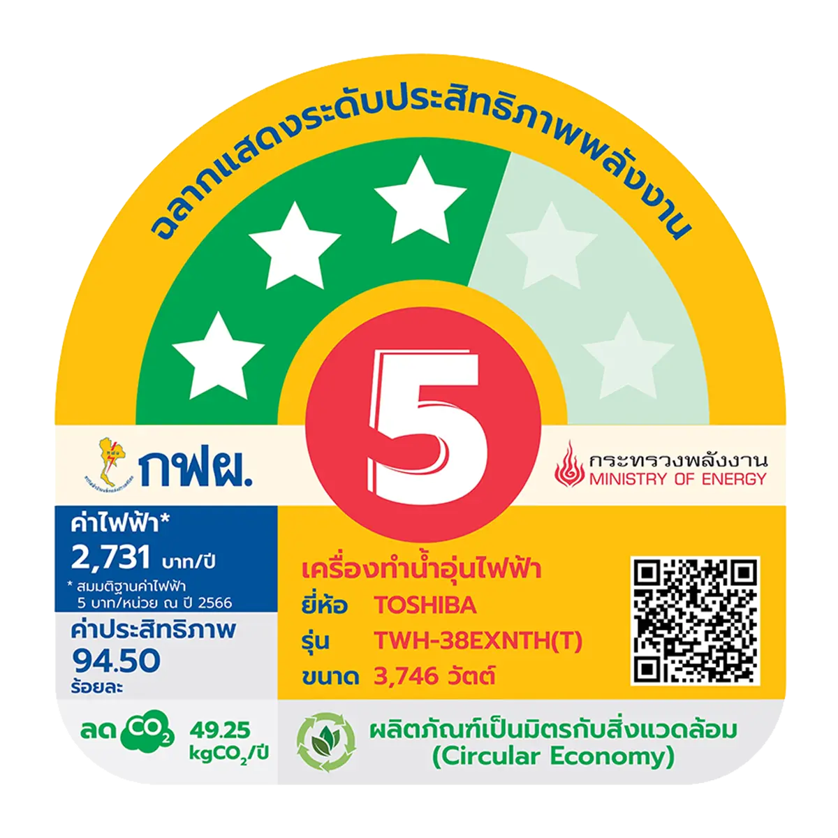 เครื่องทำน้ำอุ่น 3800 วัตต์ โตชิบา รุ่น TWH-38EXNTH(T) ภาพที่ 9