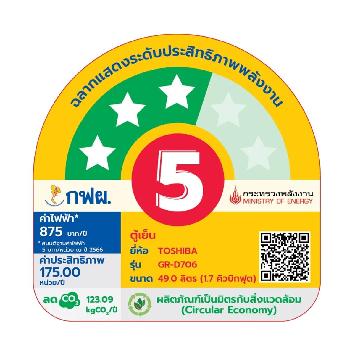 ตู้เย็นมินิบาร์ 1.7 คิว โตชิบา รุ่น GR-D706MG ภาพที่ 6