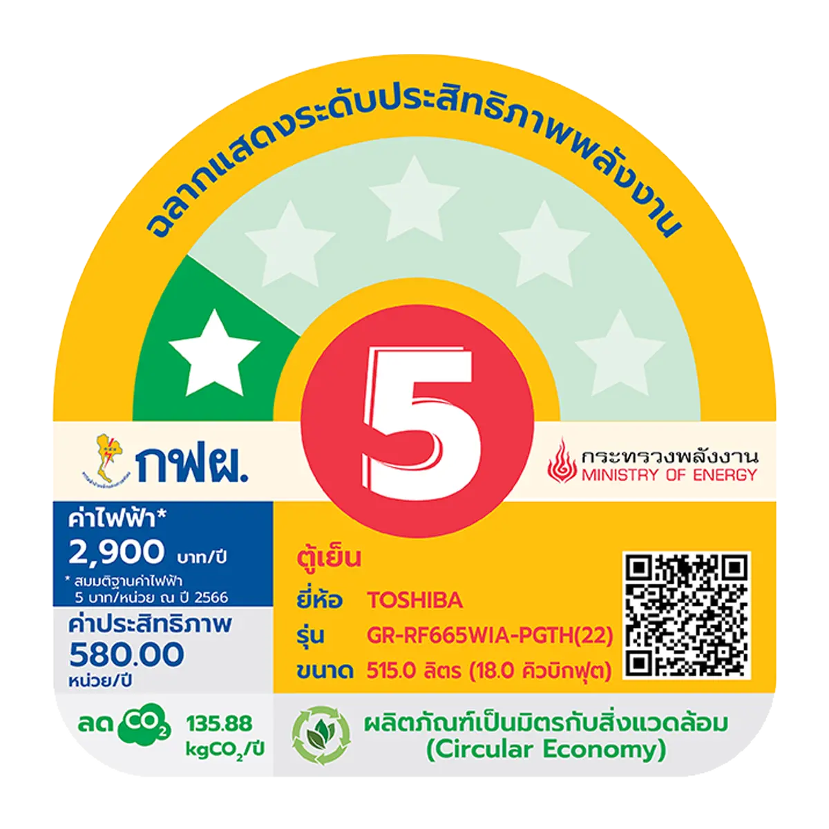 ตู้เย็น 4 ประตู 18 คิว โตชิบา รุ่น GR-RF665WIA-PGTH(22) ภาพที่ 3