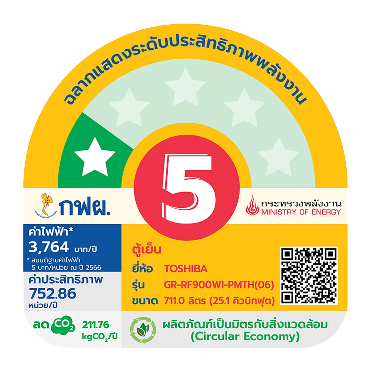 ตู้เย็น 4 ประตู 25.1 คิว โตชิบา รุ่น GR-RF900WI-PMTH(06) ภาพที่ 7