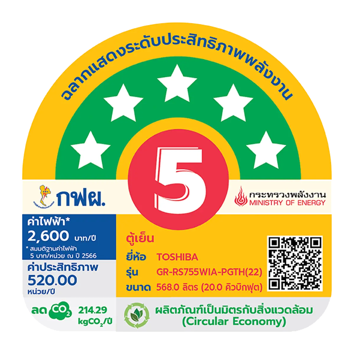 ตู้เย็น ไซด์ บาย ไซด์ 20 คิว โตชิบา รุ่น GR-RS755WIA-PGTH(22) ภาพที่ 6