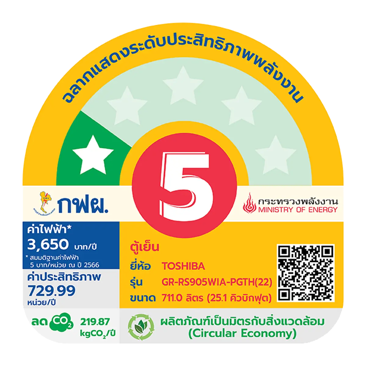 ตู้เย็น ไซด์ บาย ไซด์ 25.1 คิว โตชิบา รุ่น GR-RS905WIA-PGTH(22) ภาพที่ 7