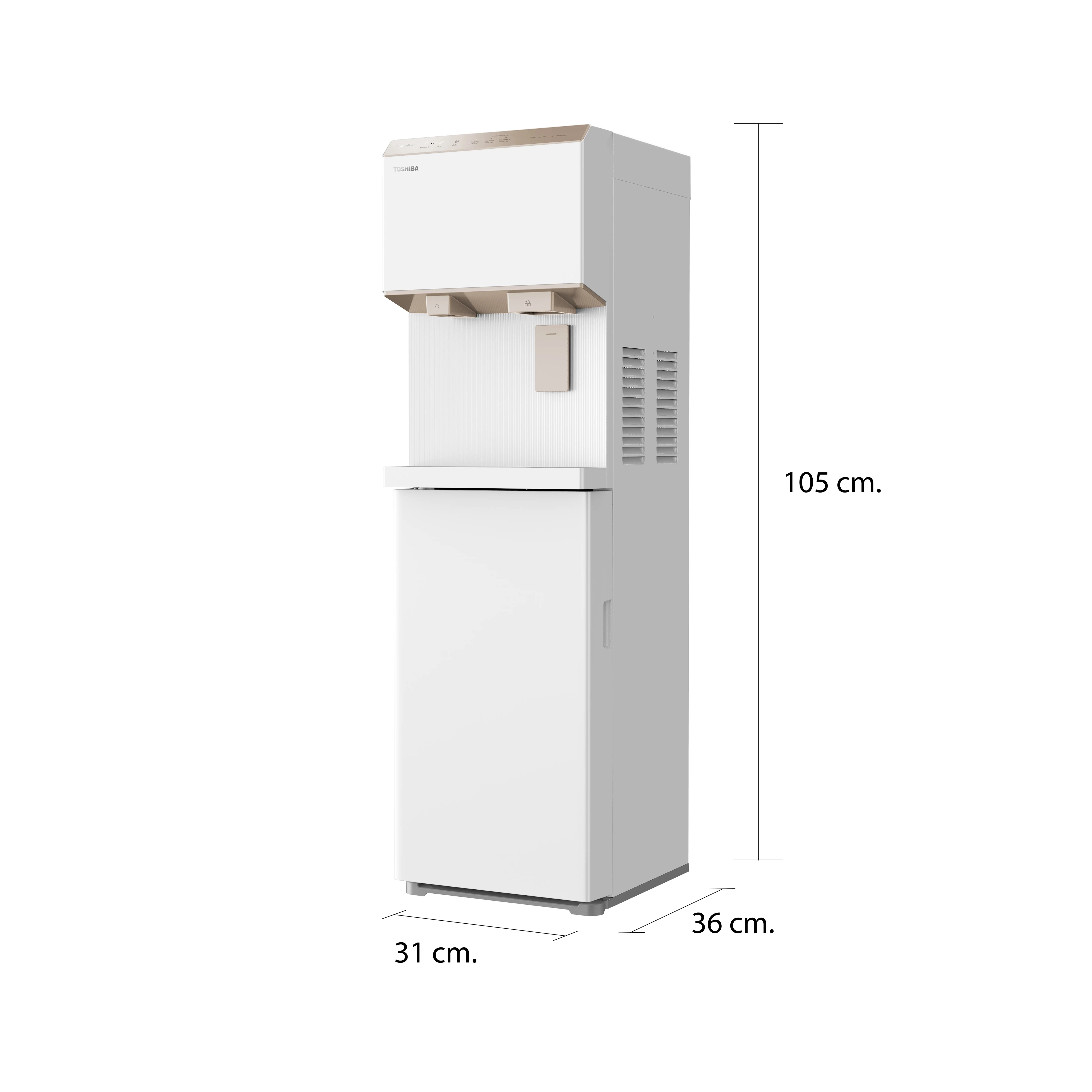 ขนาดและมิติ ตู้กดน้ำ ถังน้ำด้านล่าง โตชิบา รุ่น RWF-IW2469BTH(W)