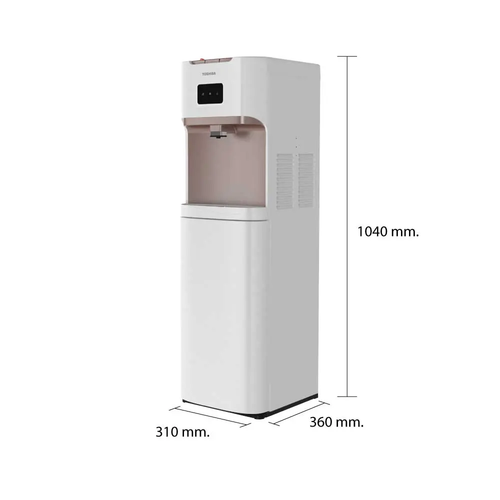 ขนาดและมิติ ตู้กดน้ำ ถังน้ำด้านล่าง โตชิบา รุ่น RWF-W1668BTH(W)