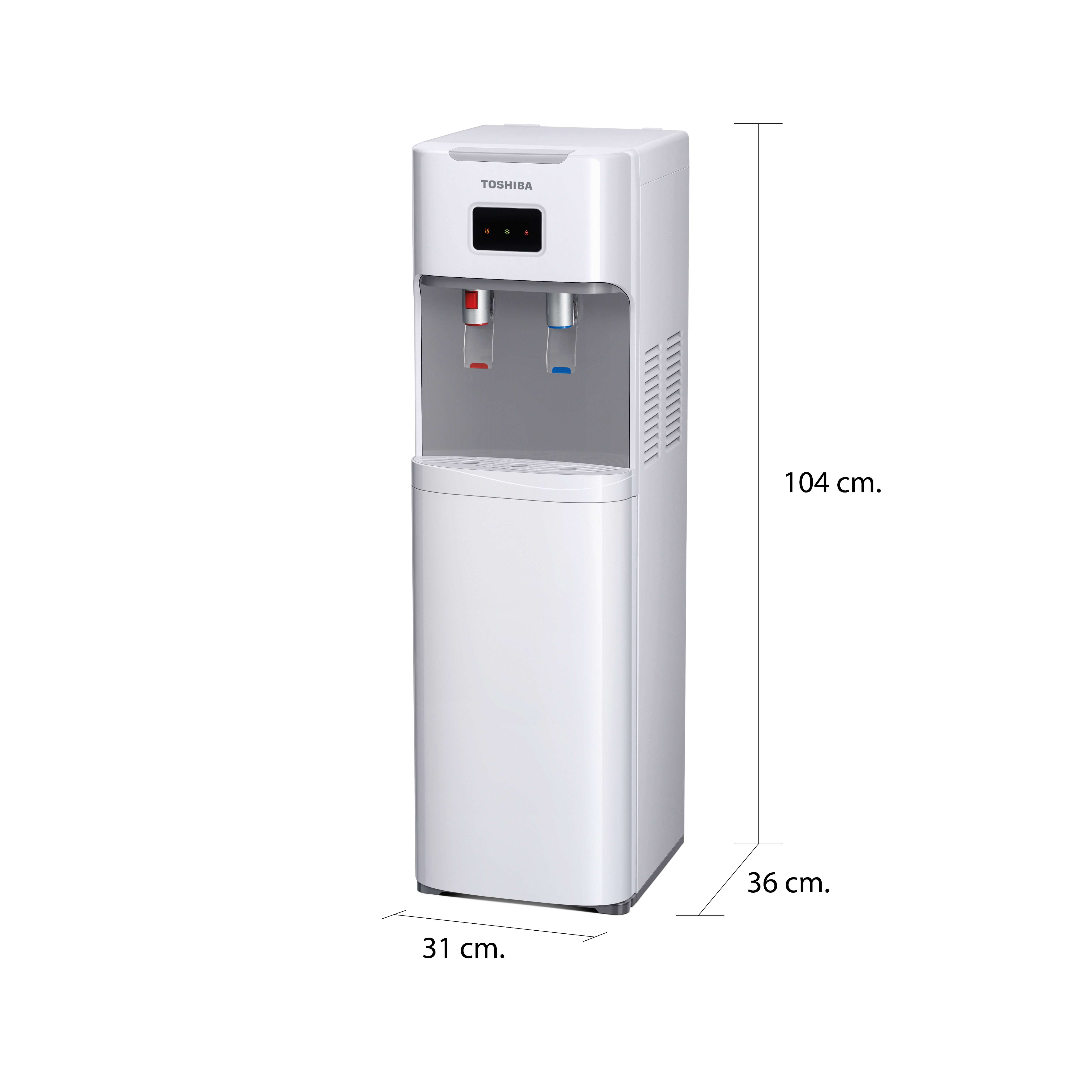 ขนาดและมิติ ตู้กดน้ำ ถังน้ำด้านล่าง โตชิบา รุ่น RWF-W1669BK(W1)