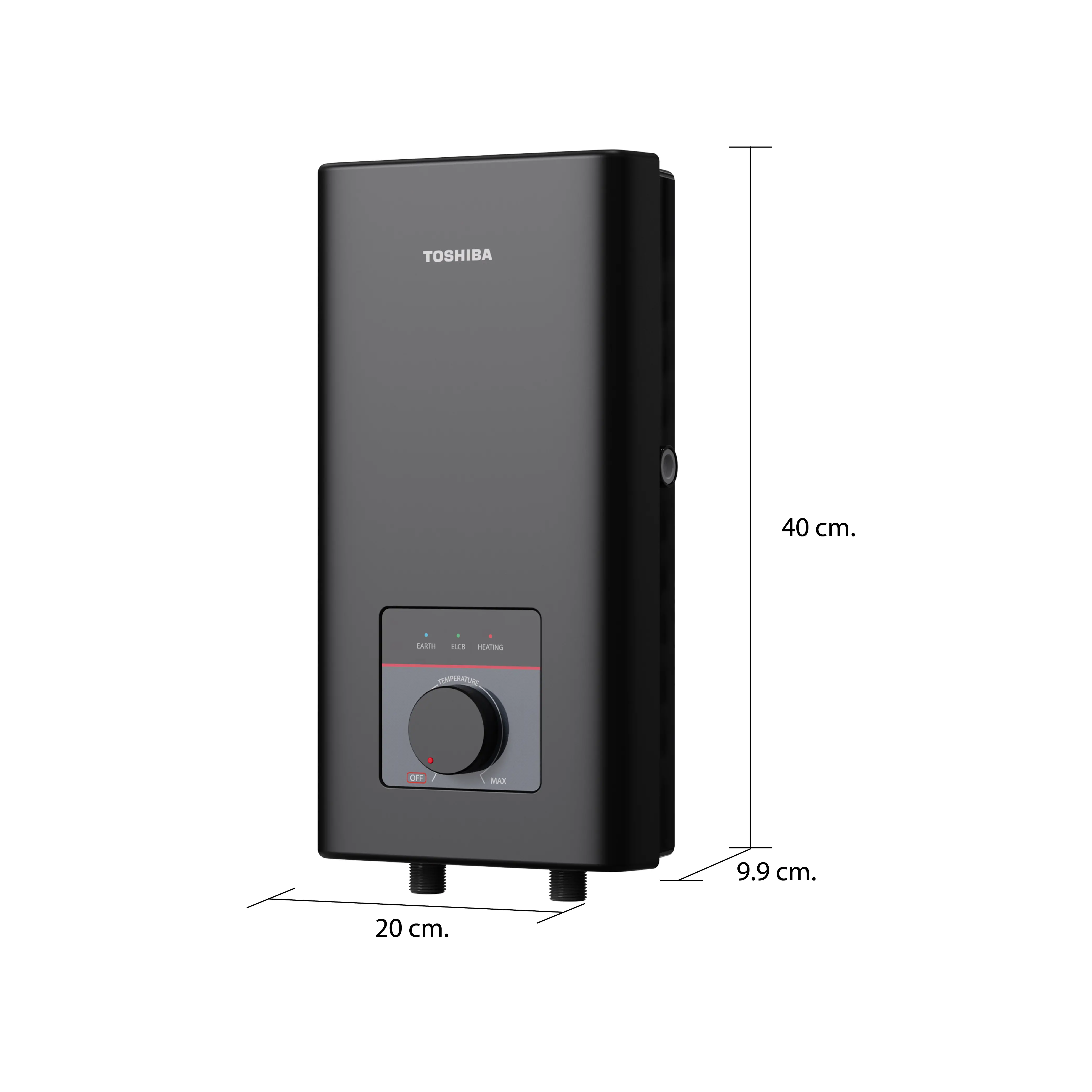 ขนาดและมิติ เครื่องทำน้ำอุ่น 4800 วัตต์ โตชิบา รุ่น TWH-48MFNTH(K)-CB