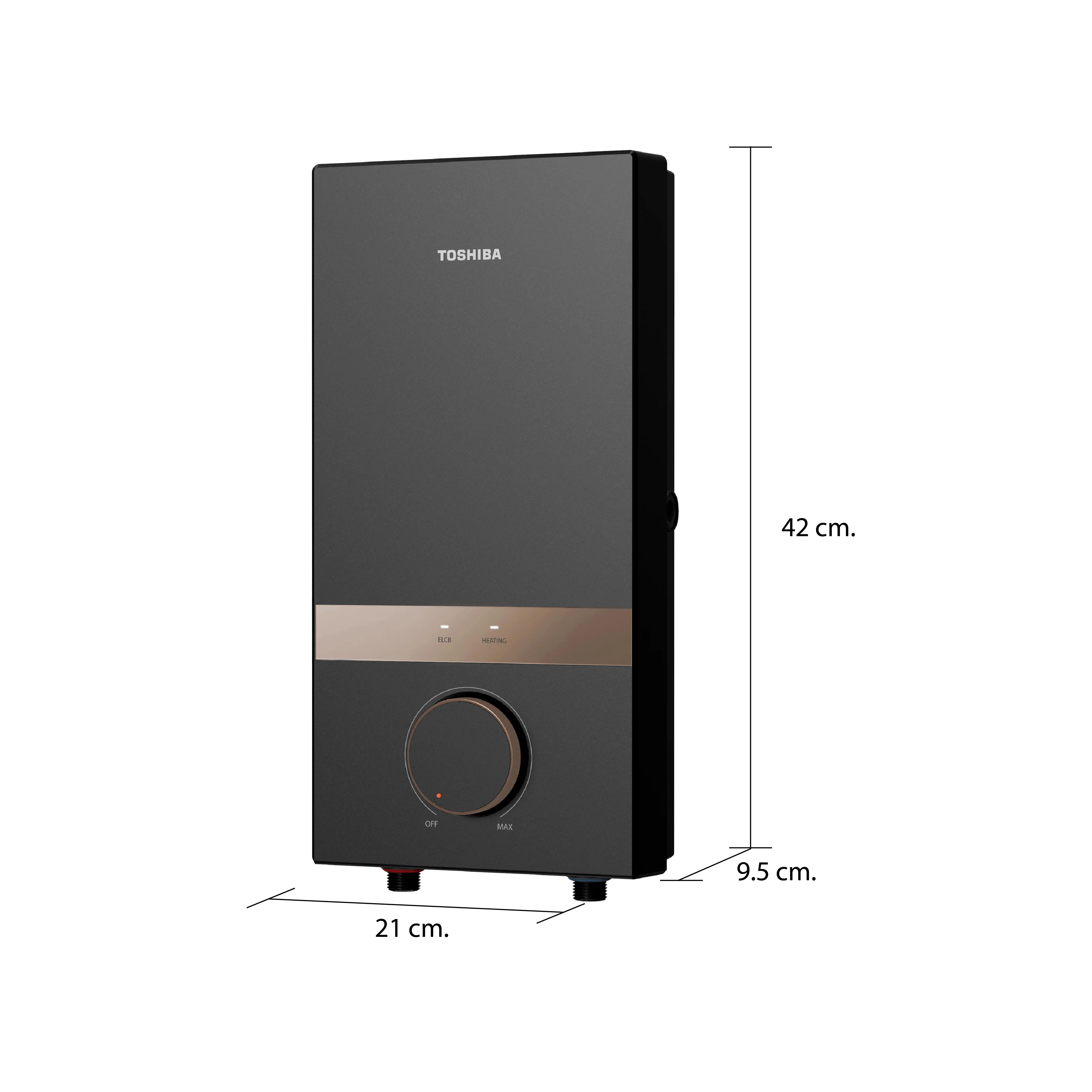 ขนาดและมิติ เครื่องทำน้ำอุ่น 4500 วัตต์ โตชิบา รุ่น TWH-45MCNTH(K)-KB