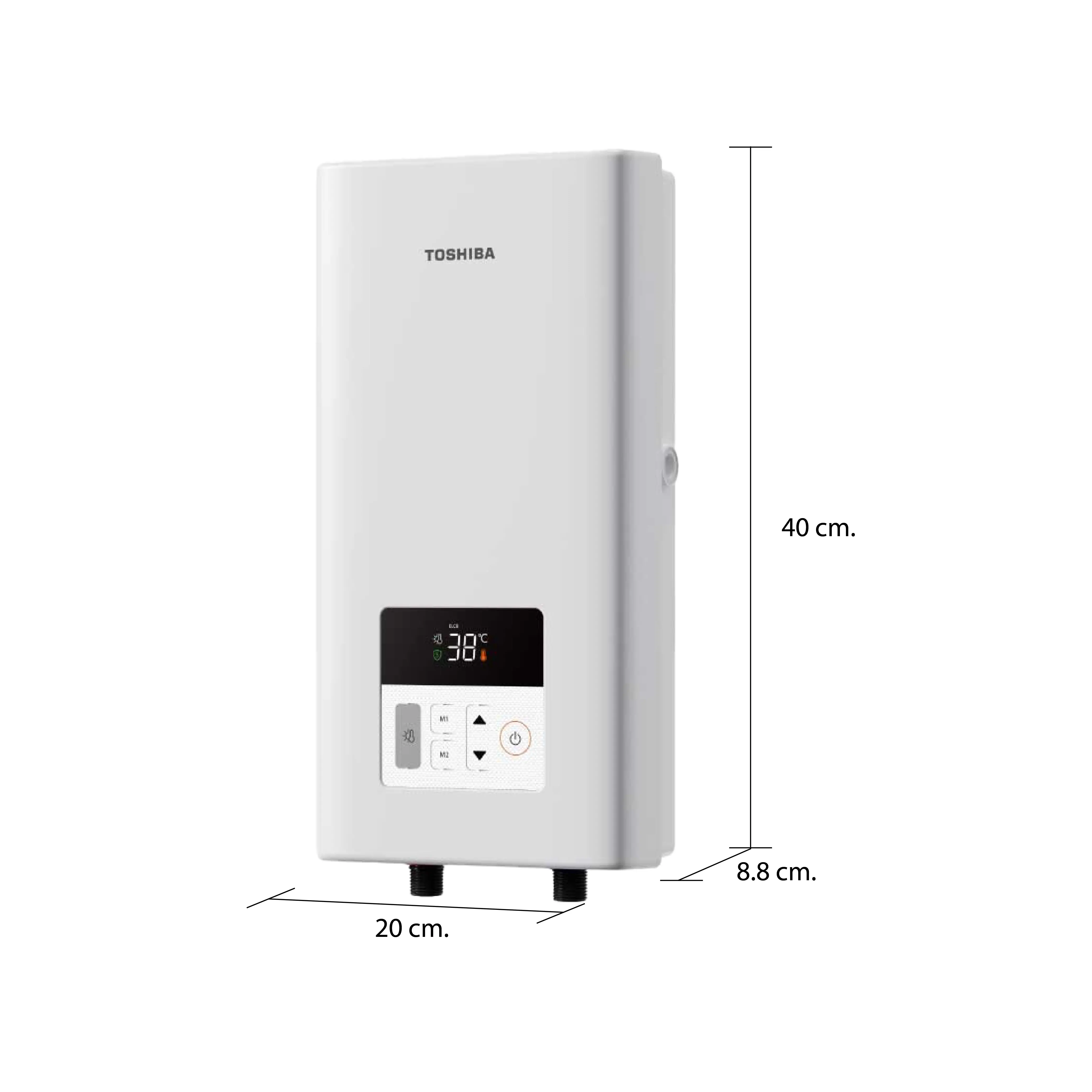 ขนาดและมิติ เครื่องทำน้ำอุ่น 4800 วัตต์ โตชิบา รุ่น TWH-48EFNTH(W)-CB