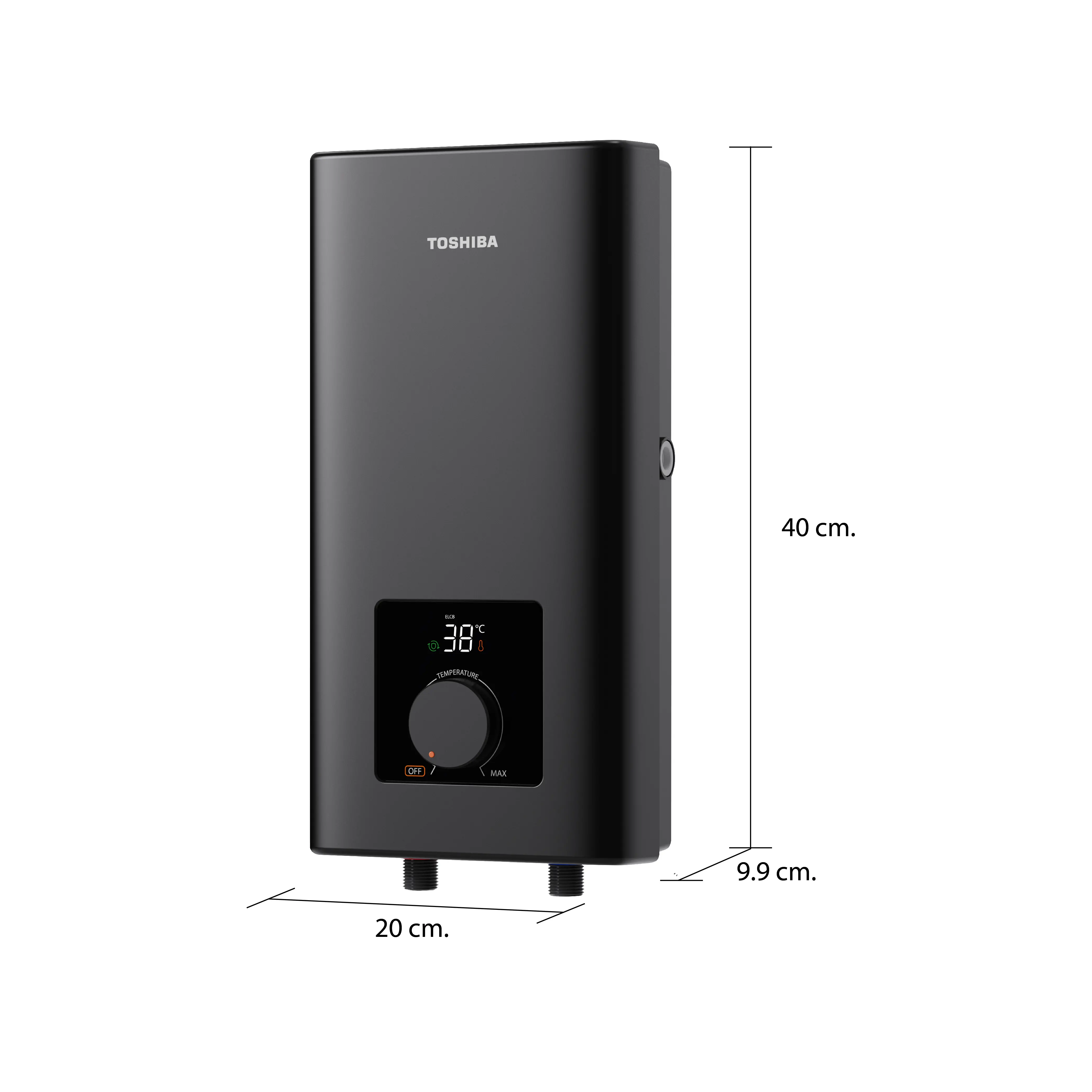 ขนาดและมิติ เครื่องทำน้ำอุ่น 6000 วัตต์ โตชิบา รุ่น TWH-60EFNTH(K)-RS