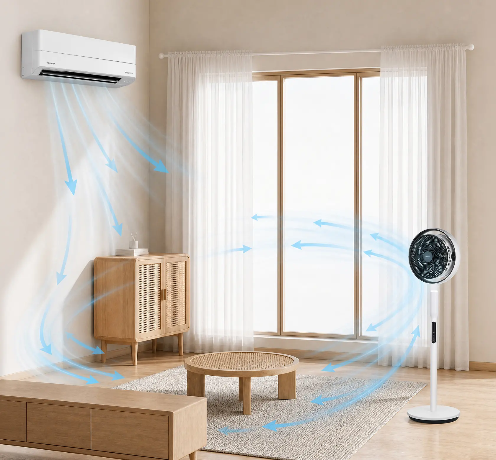 Hai Chế Độ Gió, Hỗ Trợ Làm Mát Tối Ưu